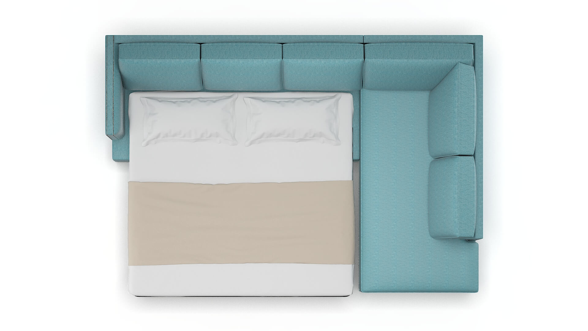 Riga Cosmo Turquoise Panel Sleeper Espresso legs 3