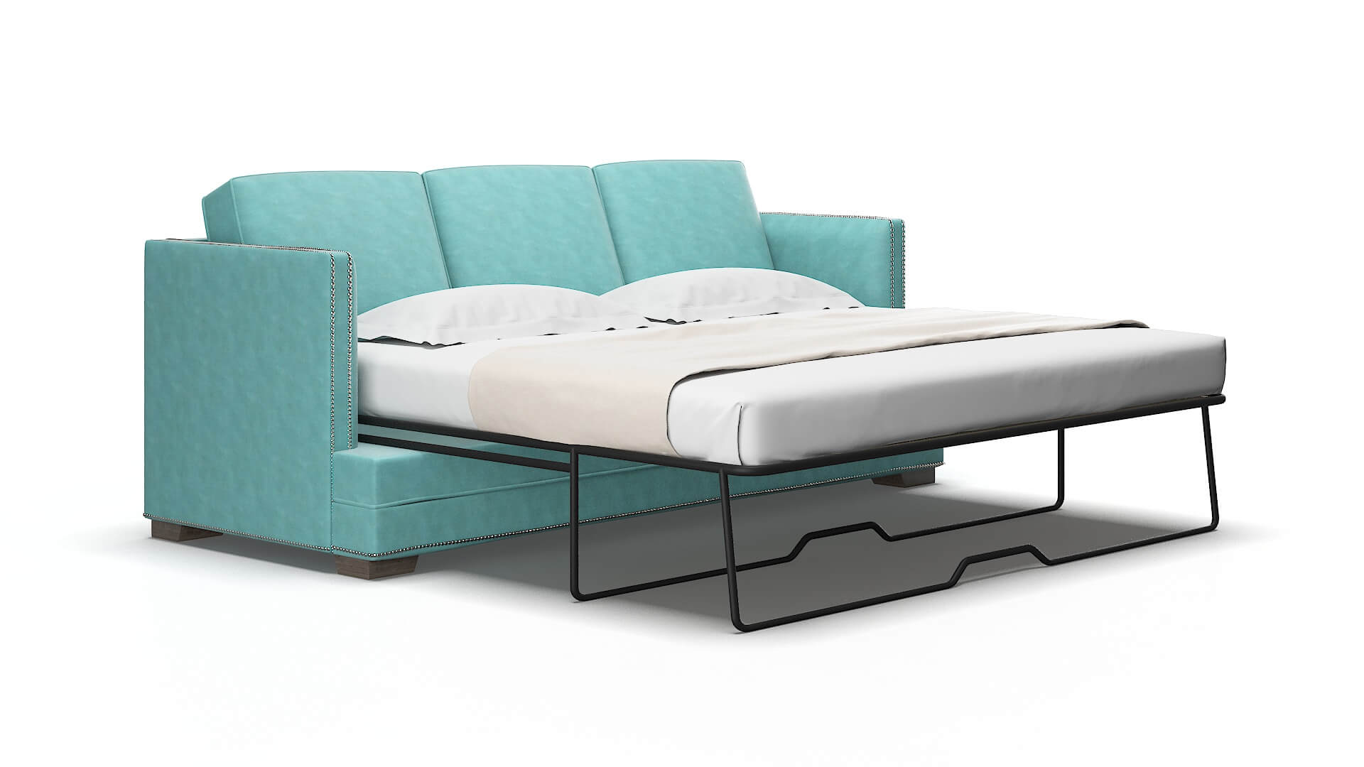 Riga Curious Turquoise Sofa Sleeper espresso legs 2