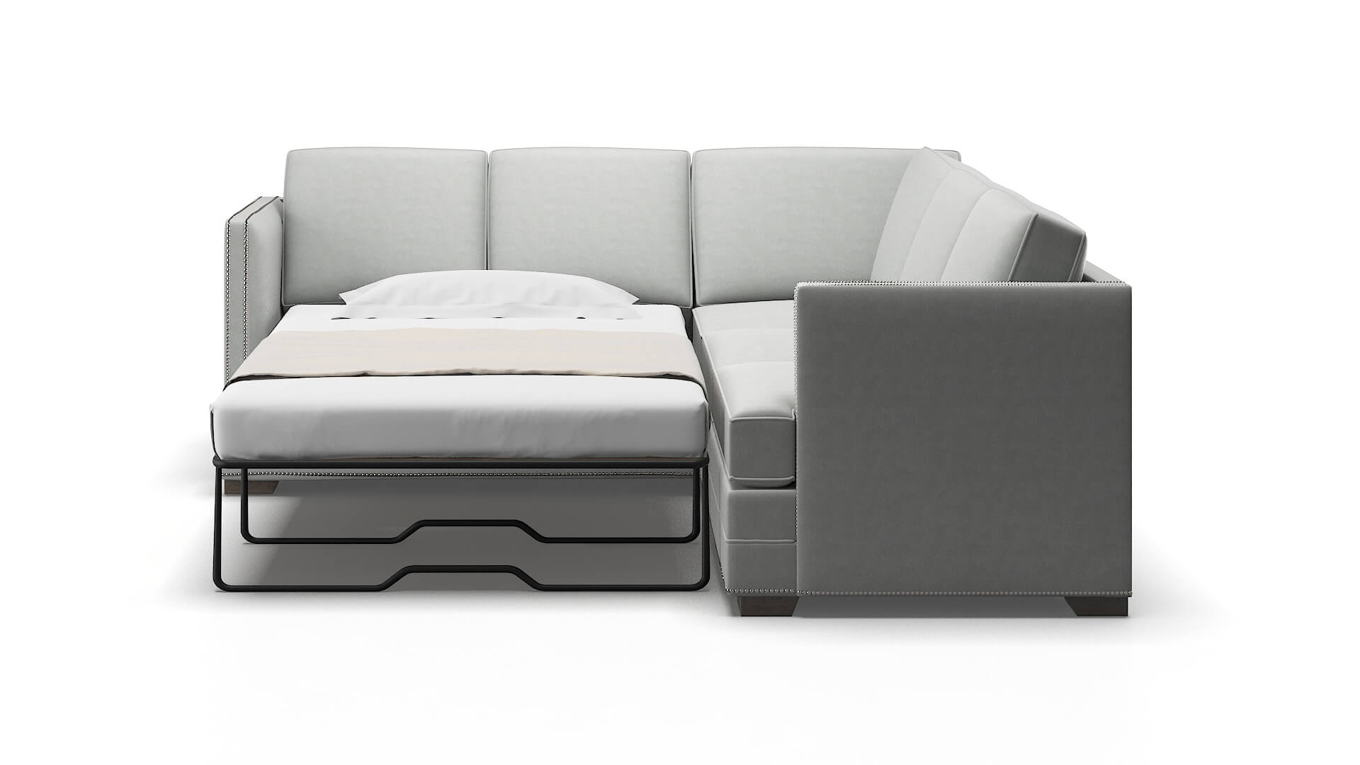 Riga Dawson Platinum Sectional Sleeper Espresso legs 1