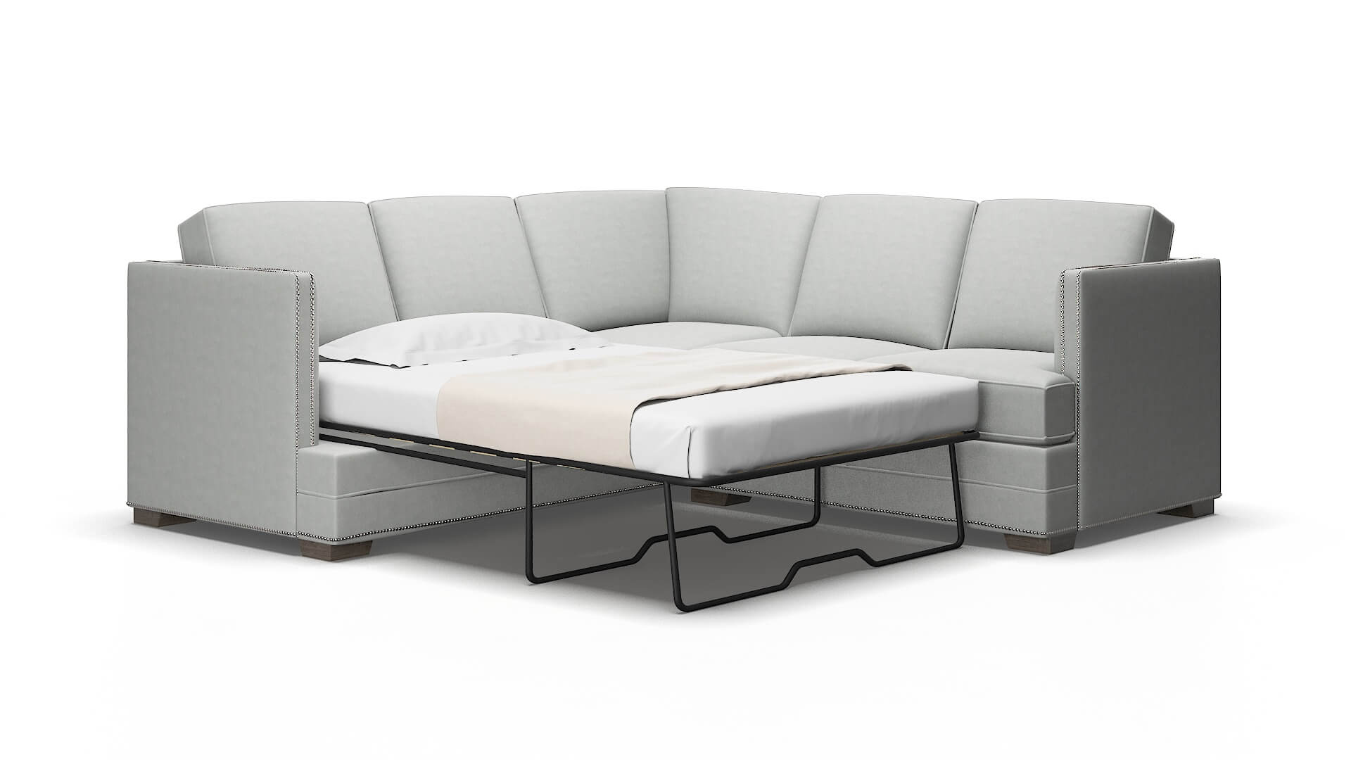 Riga Dawson platinum Sectional sleeper Espresso Legs  2