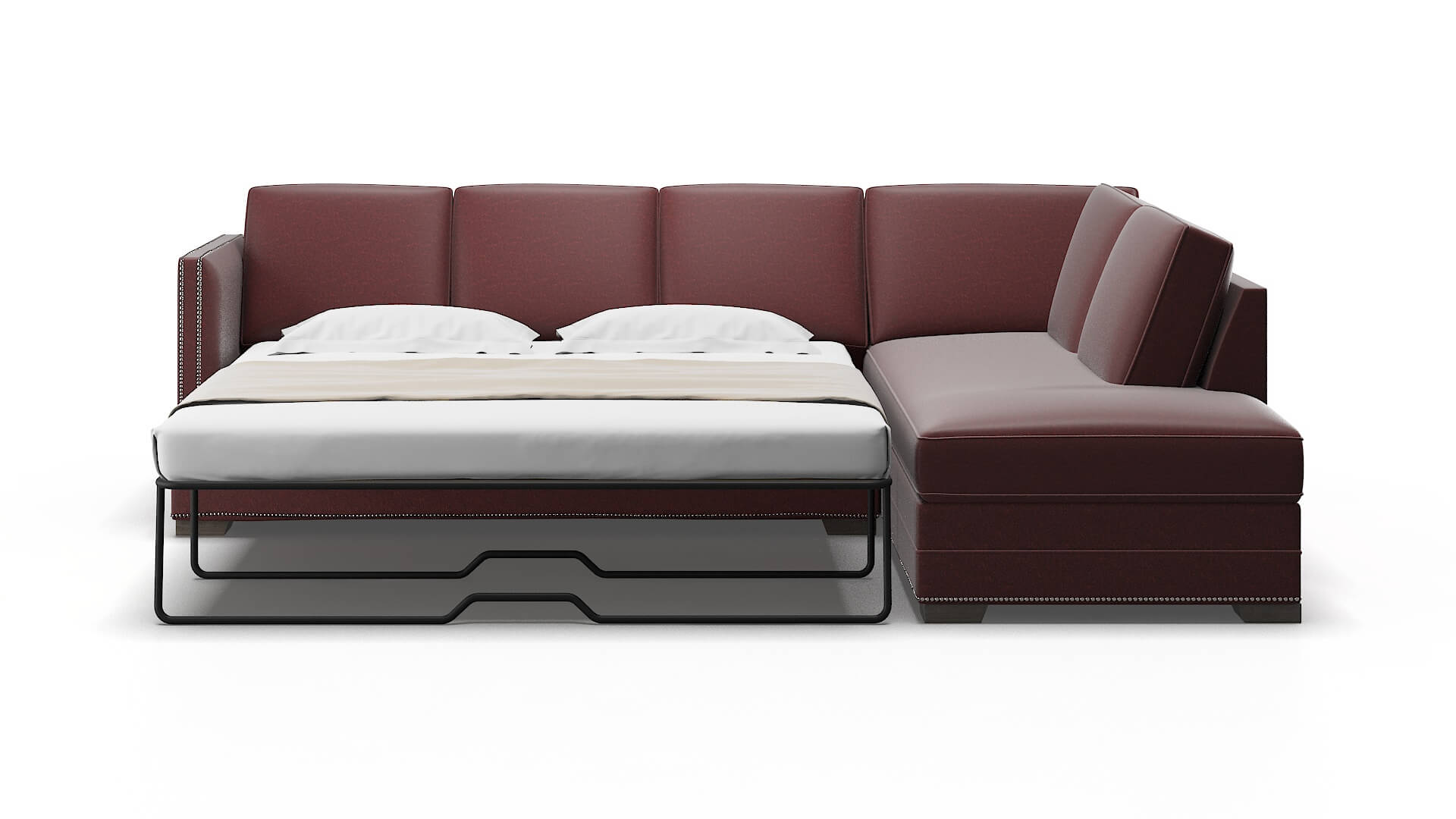 Riga Derby Berry Panel Sleeper Espresso legs 1