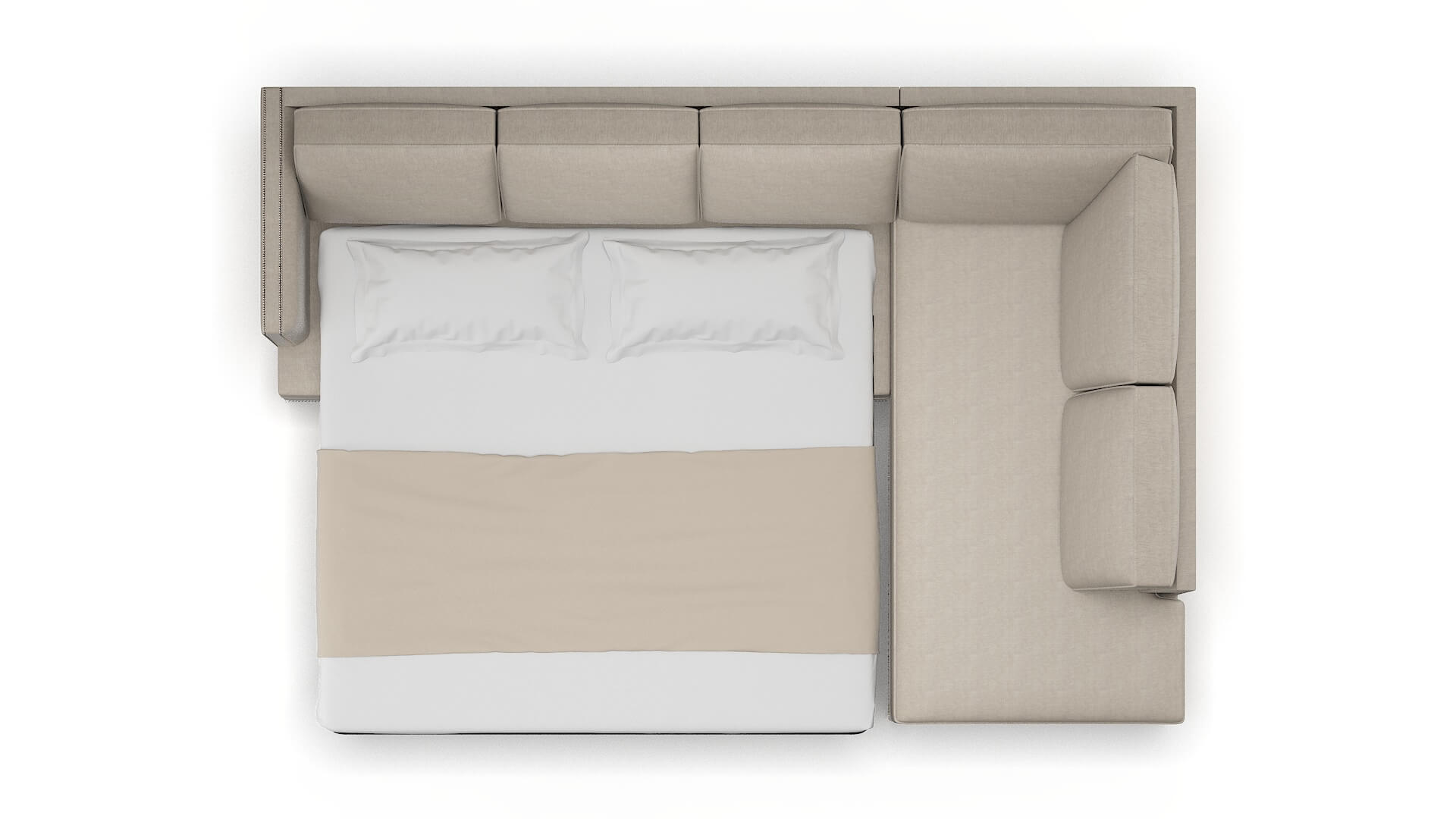 Riga Derby Linen Panel Sleeper Espresso legs 3