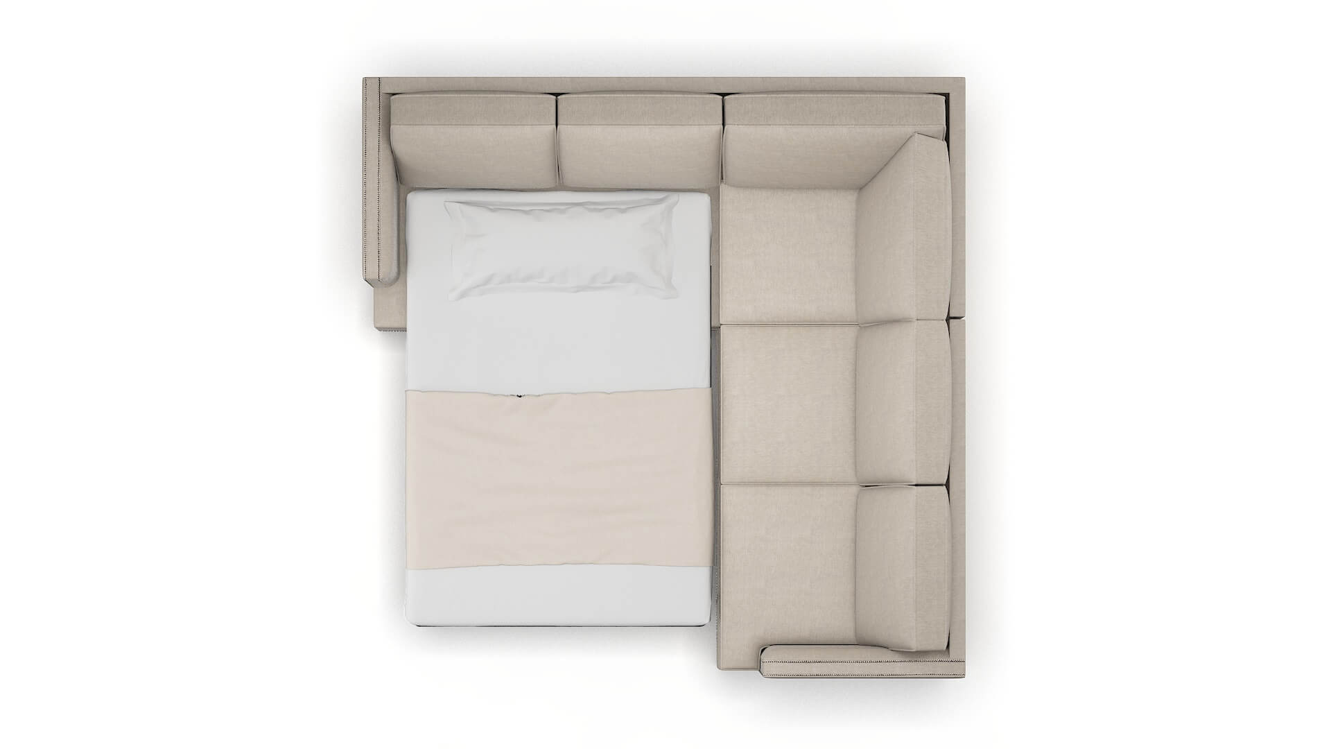 Riga Derby Linen Sectional Sleeper Espresso legs 3