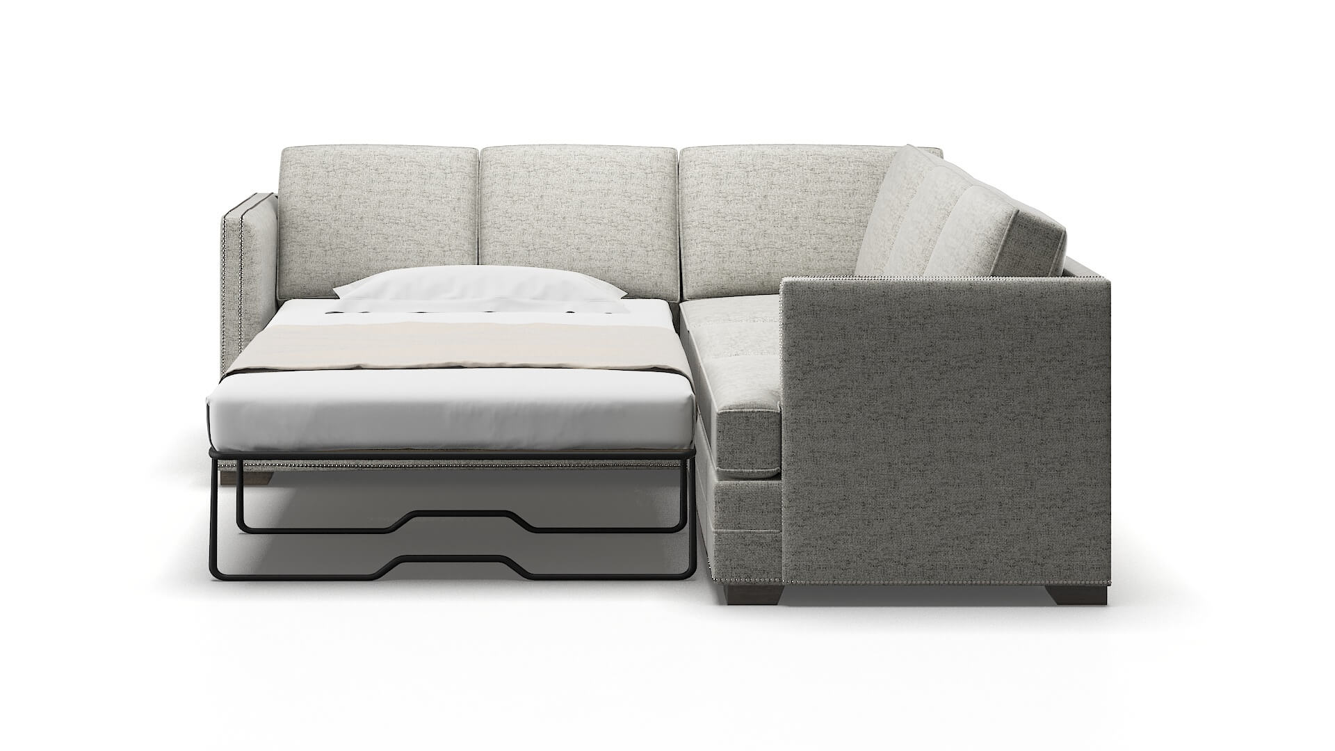 Riga Derby Silver Sectional Sleeper Espresso legs 1