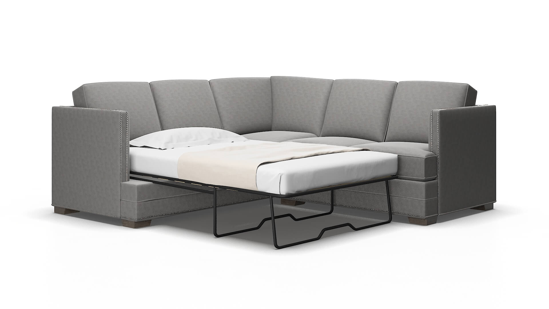 Riga Dream_d charcoal Sectional sleeper Espresso Legs  2