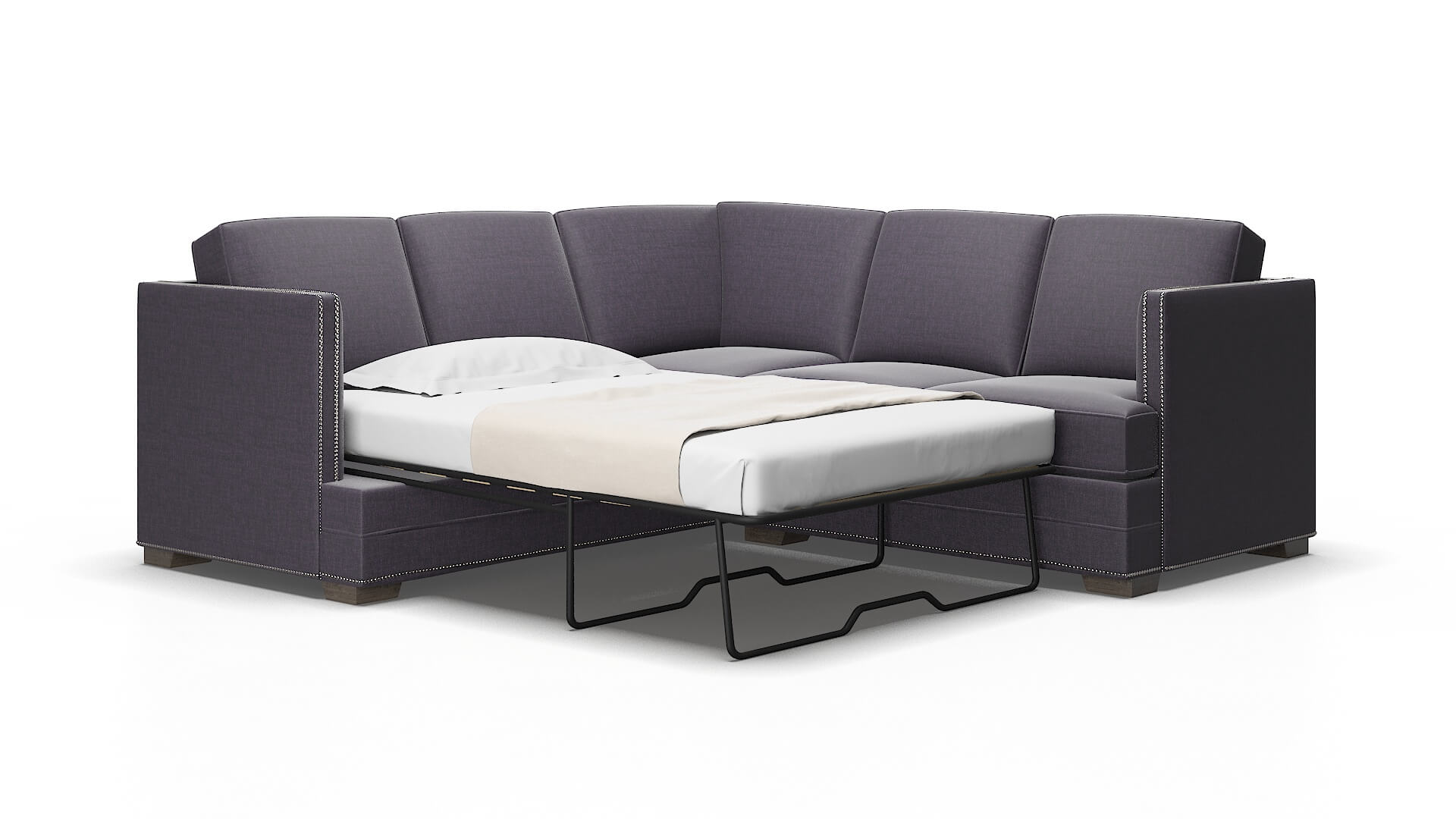 Riga Durham ink Sectional sleeper Espresso Legs  2
