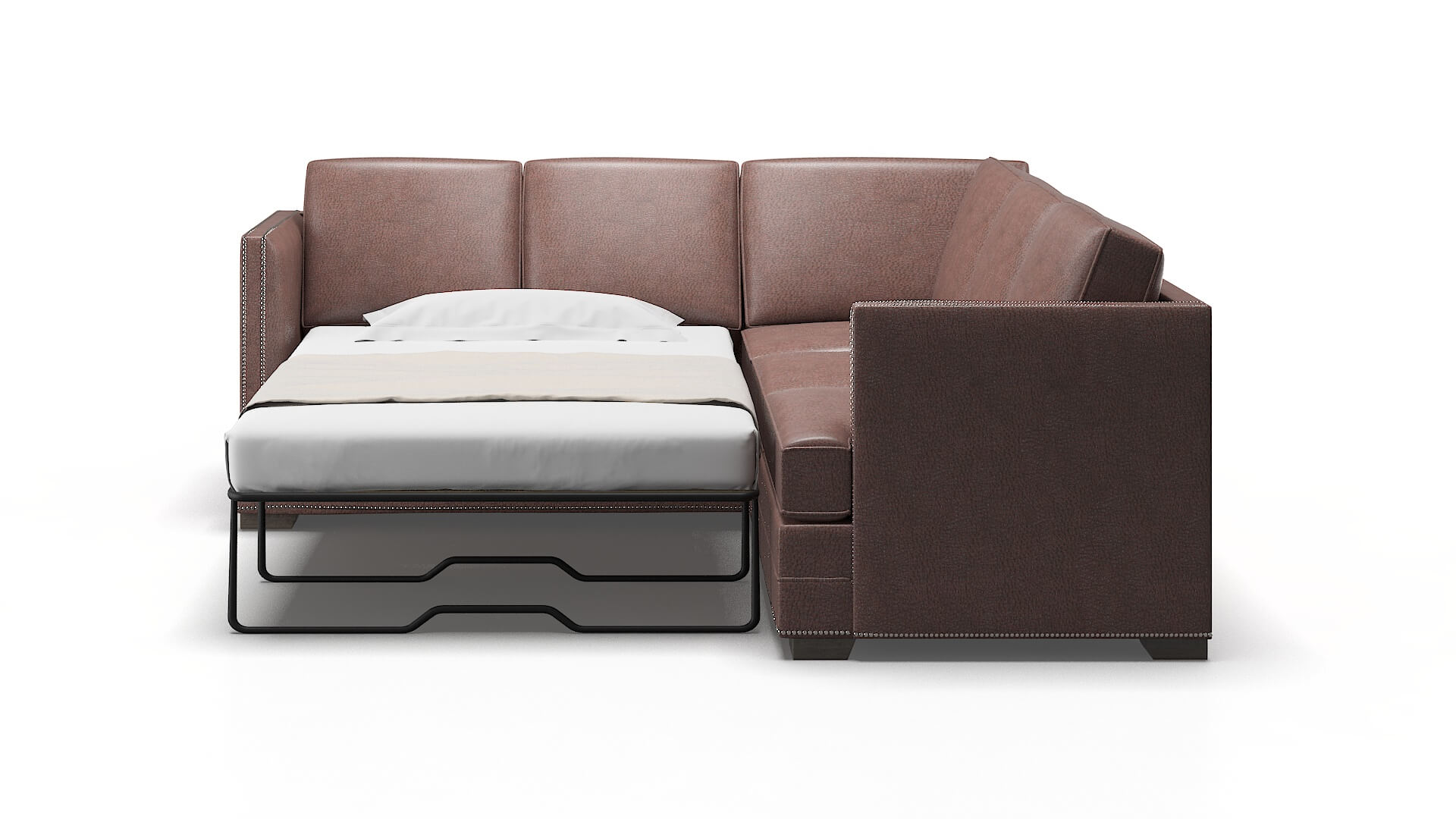 Riga Ford Brown Sectional Sleeper Espresso legs 1