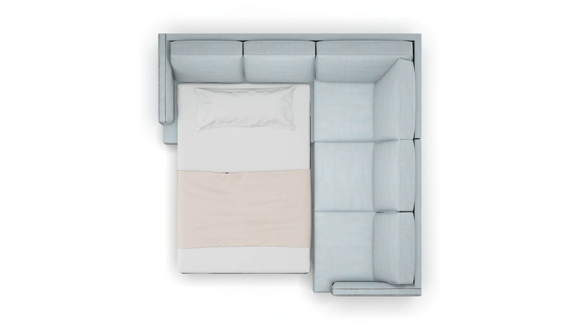 Riga Hathaway Aqua Sectional Sleeper Espresso legs 3