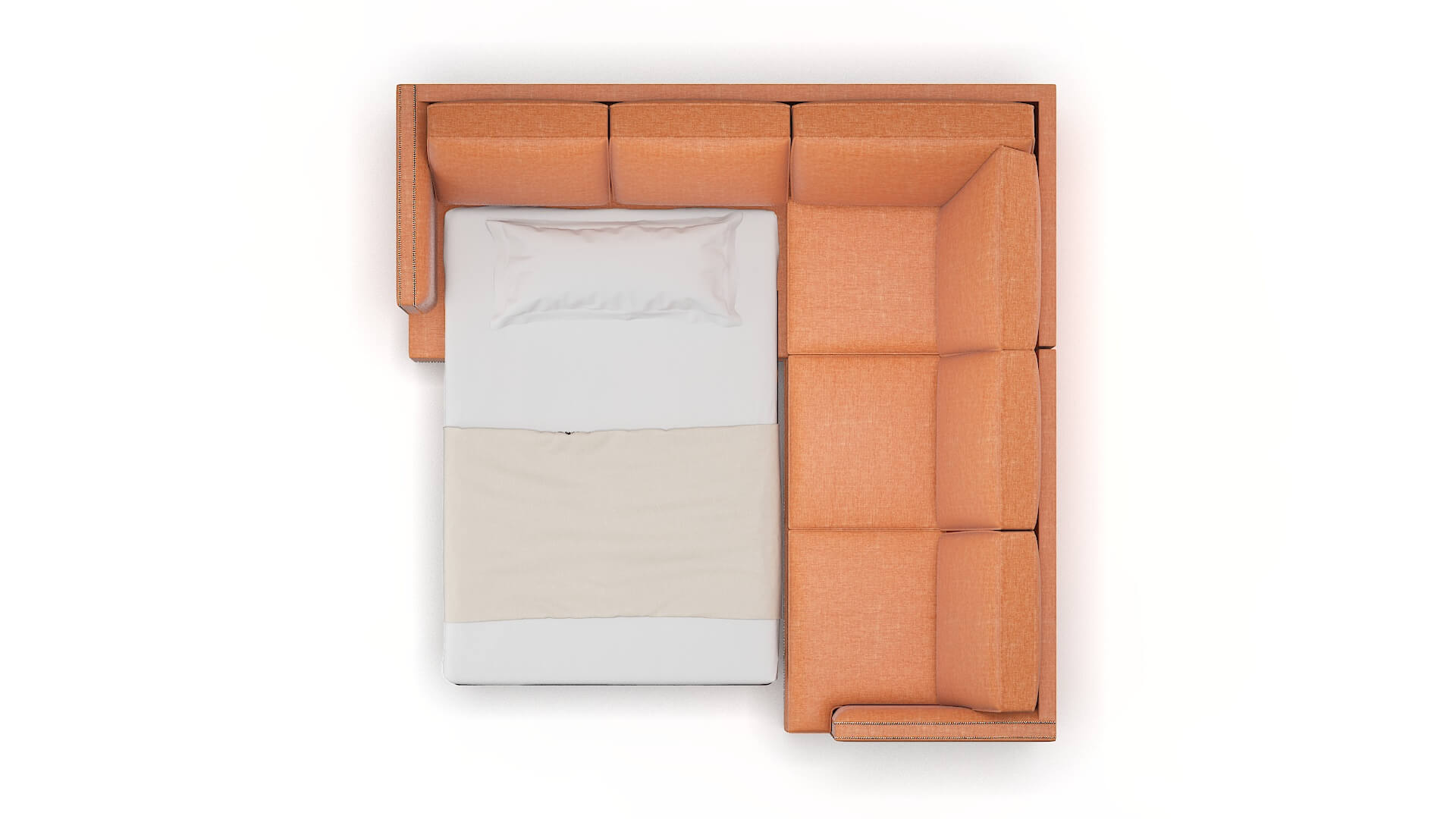 Riga Hepburn Appricot Sectional Sleeper Espresso legs 3