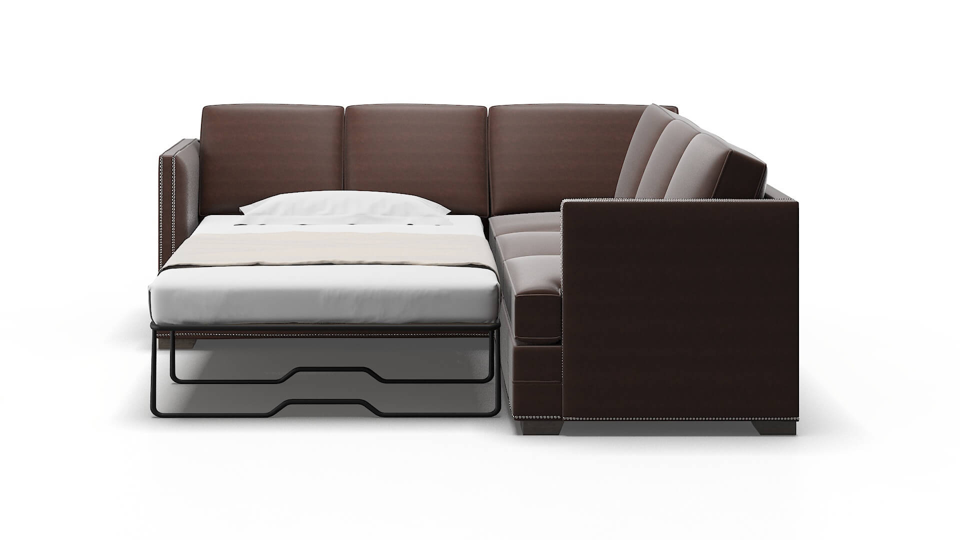 Riga Insight Cafe Sectional Sleeper Espresso legs 1