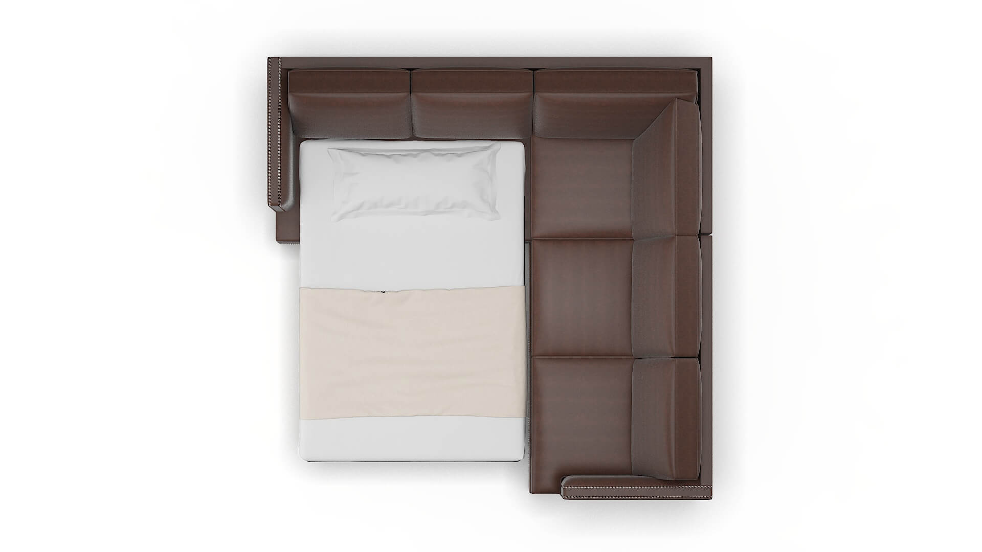 Riga Insight Cafe Sectional Sleeper Espresso legs 3
