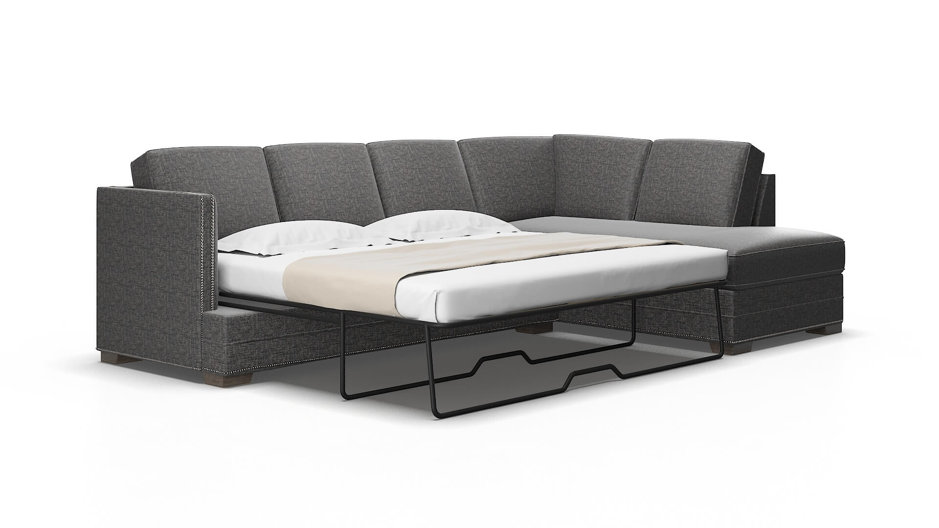 Riga Insight charcoal Panel sleeper Espresso Legs  2