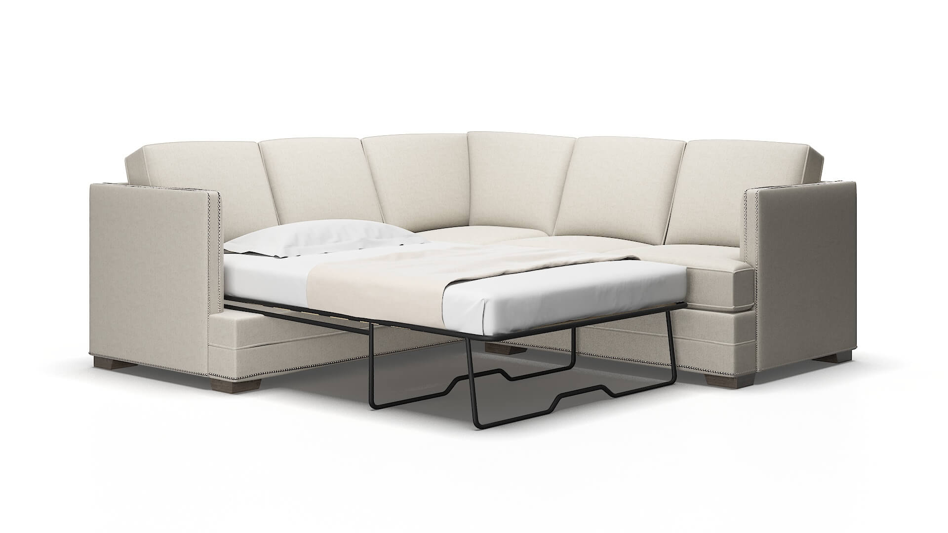 Riga Insight dove Sectional sleeper Espresso Legs  2