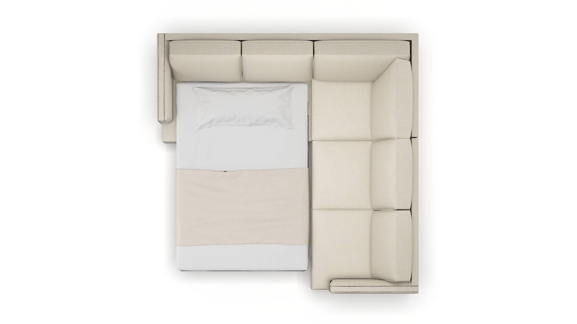 Riga Keylargo Almond Sectional Sleeper Espresso legs 3