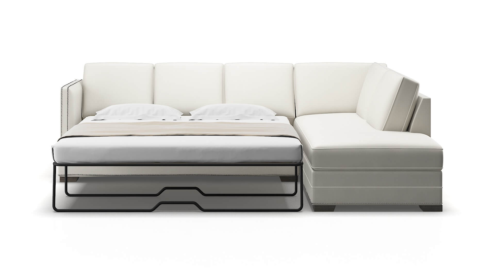 Riga Keylargo Oatmeal Panel Sleeper Espresso legs 1