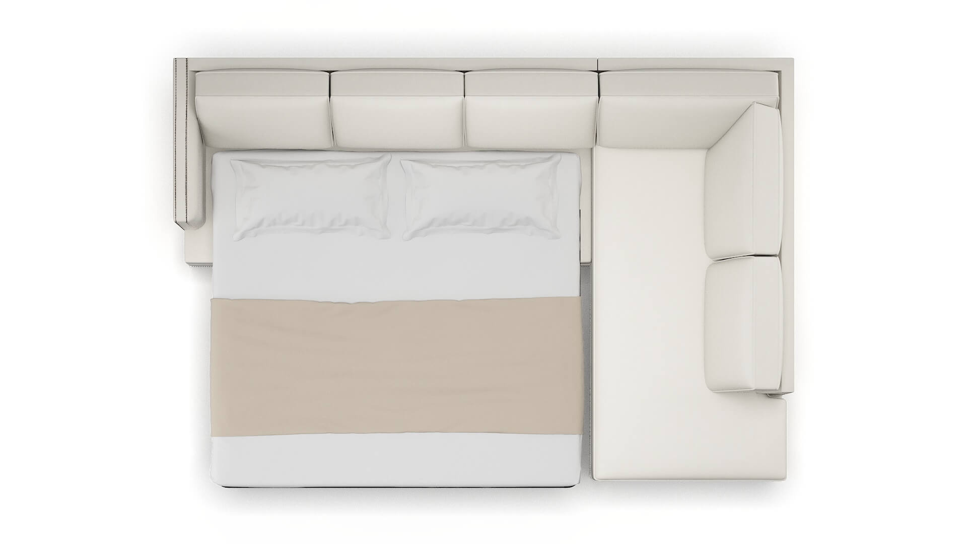 Riga Keylargo Oatmeal Panel Sleeper Espresso legs 3