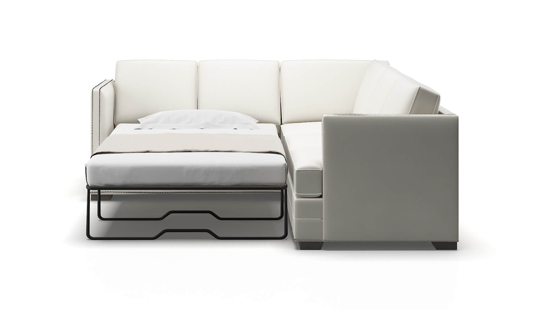 Riga Keylargo Oatmeal Sectional Sleeper Espresso legs 1