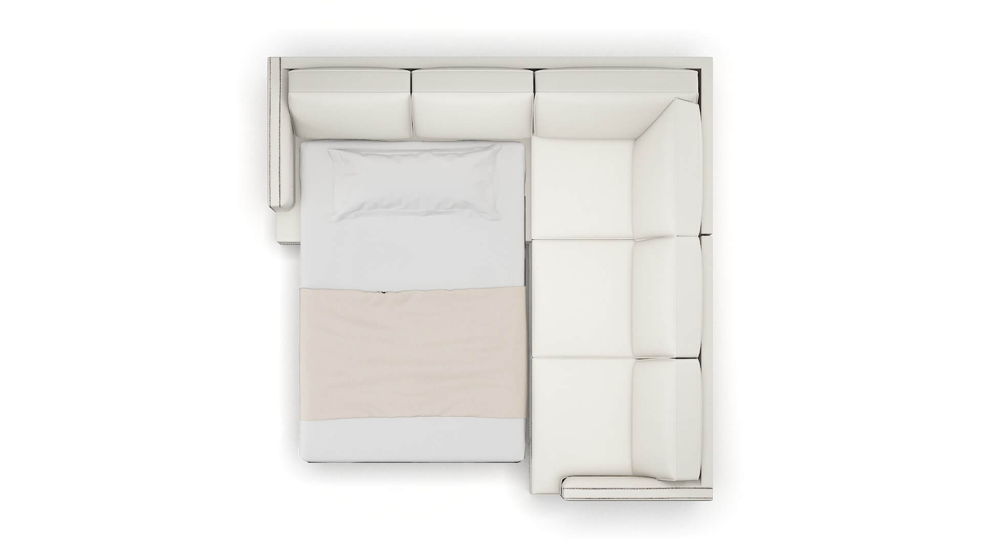 Riga Keylargo Oatmeal Sectional Sleeper Espresso legs 3