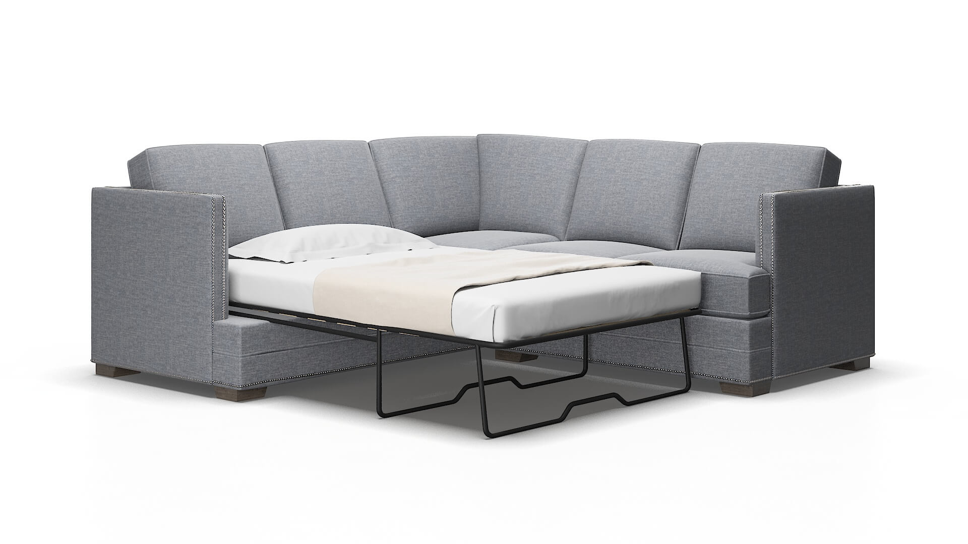 Riga Lana Ash Sectional Sleeper Espresso legs 2