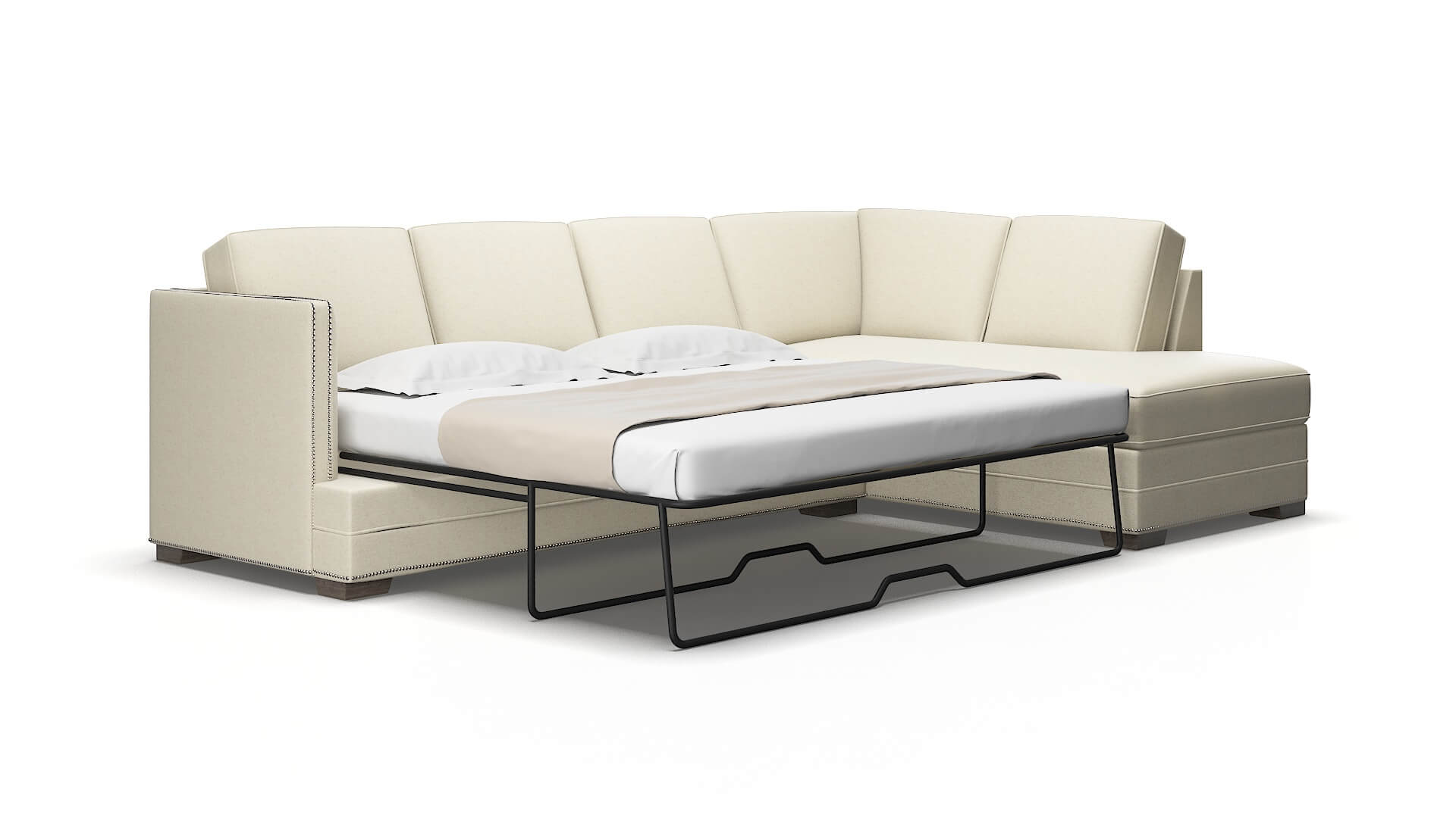 Riga Lana sand Panel sleeper Espresso Legs  2