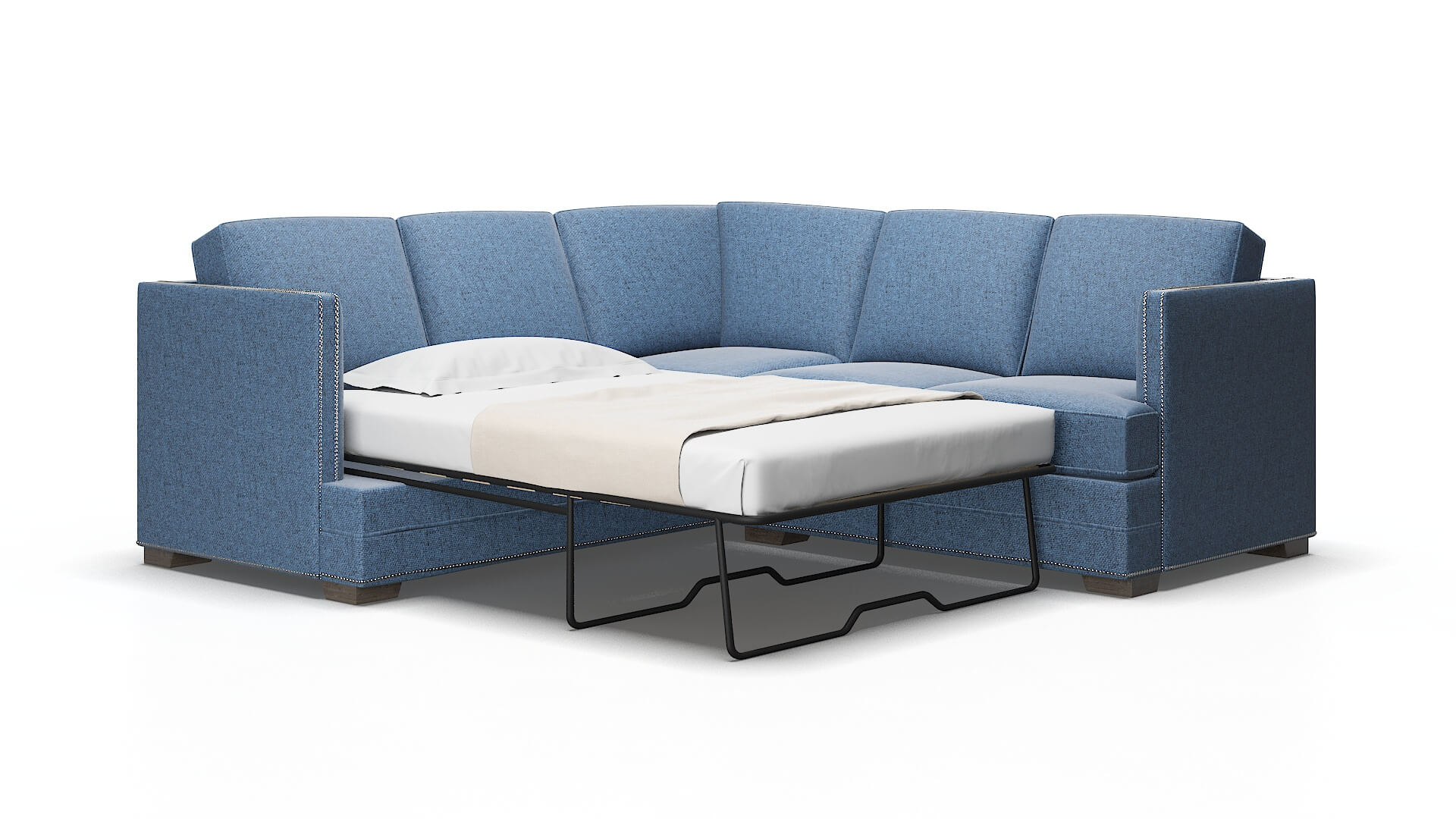 Riga Leslie indigo Sectional sleeper Espresso Legs  2
