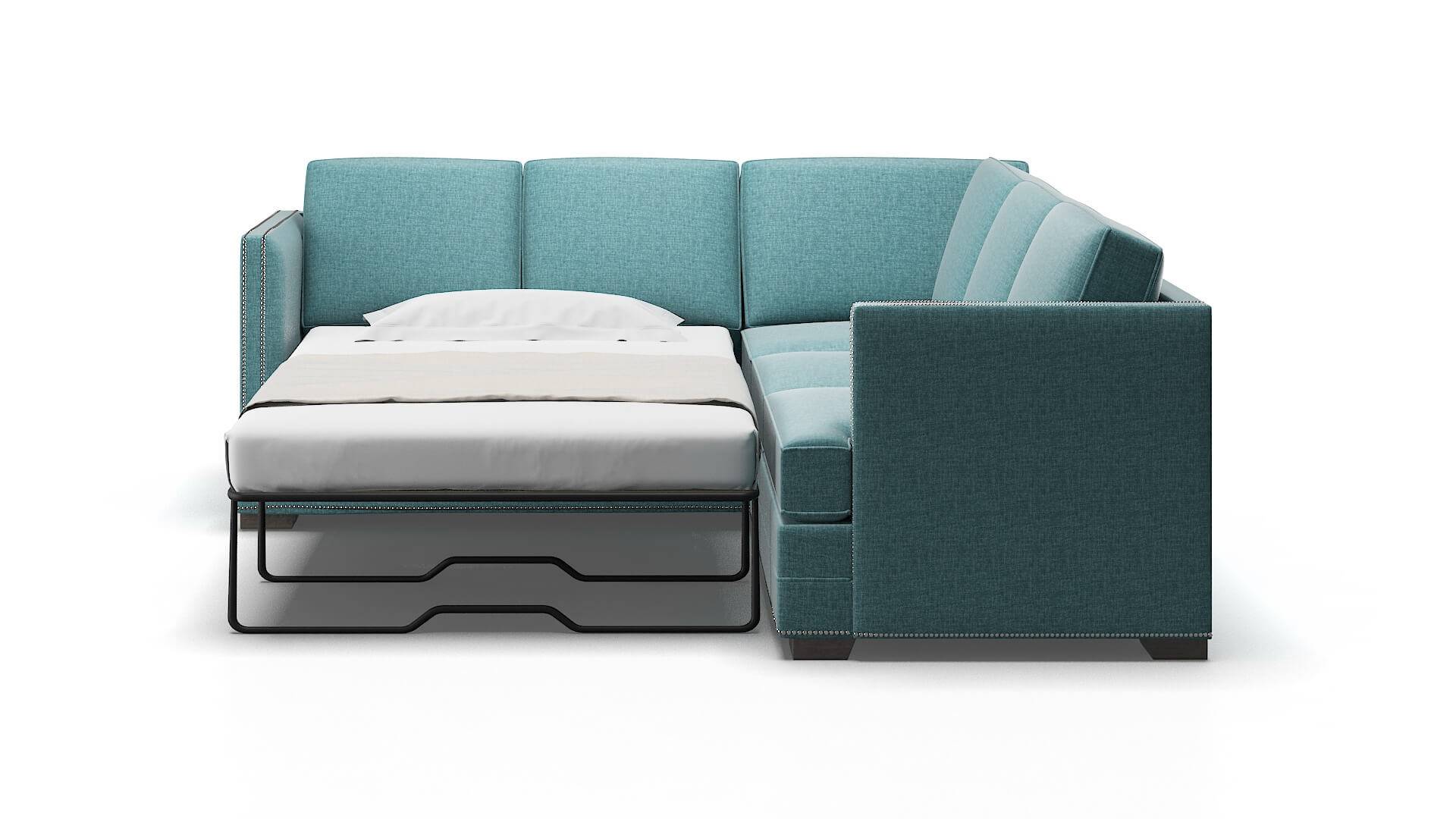 Riga Leslie Peacock Sectional Sleeper Espresso legs 1