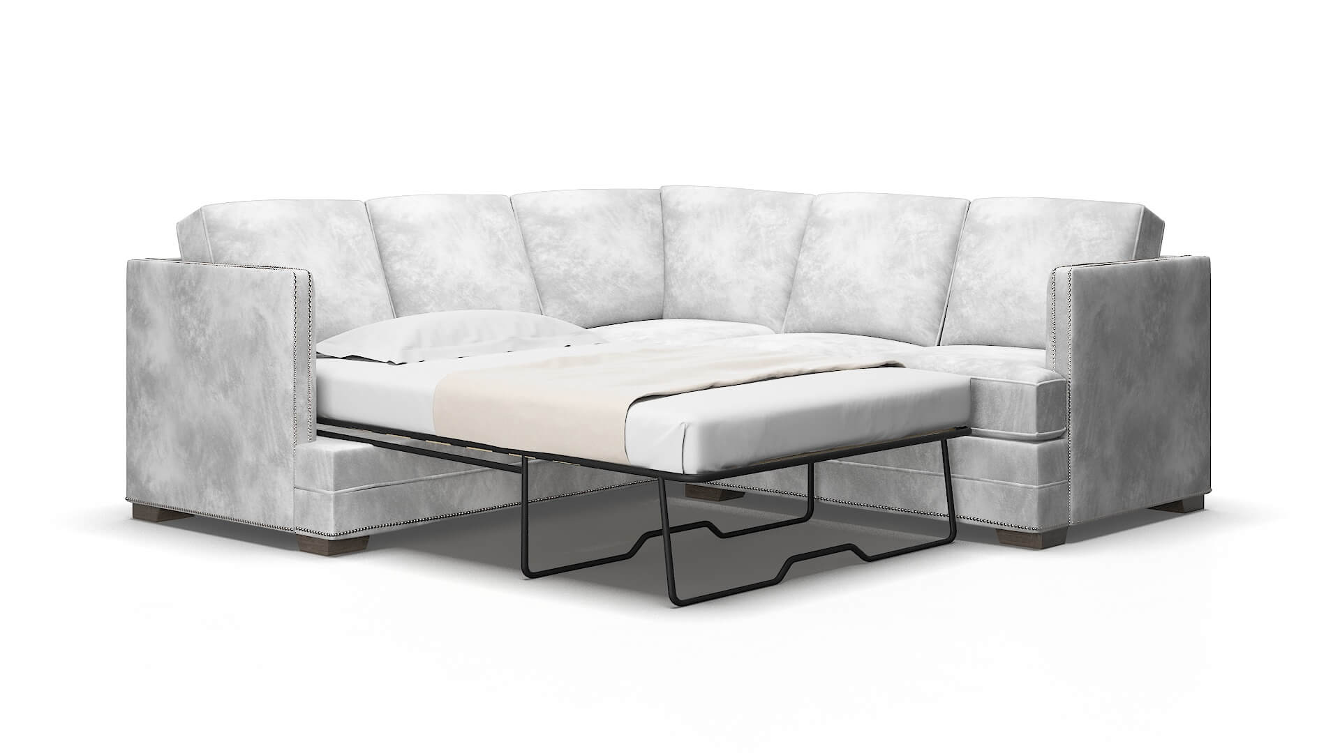 Riga Loft Snowfall Sectional Sleeper Espresso legs 2