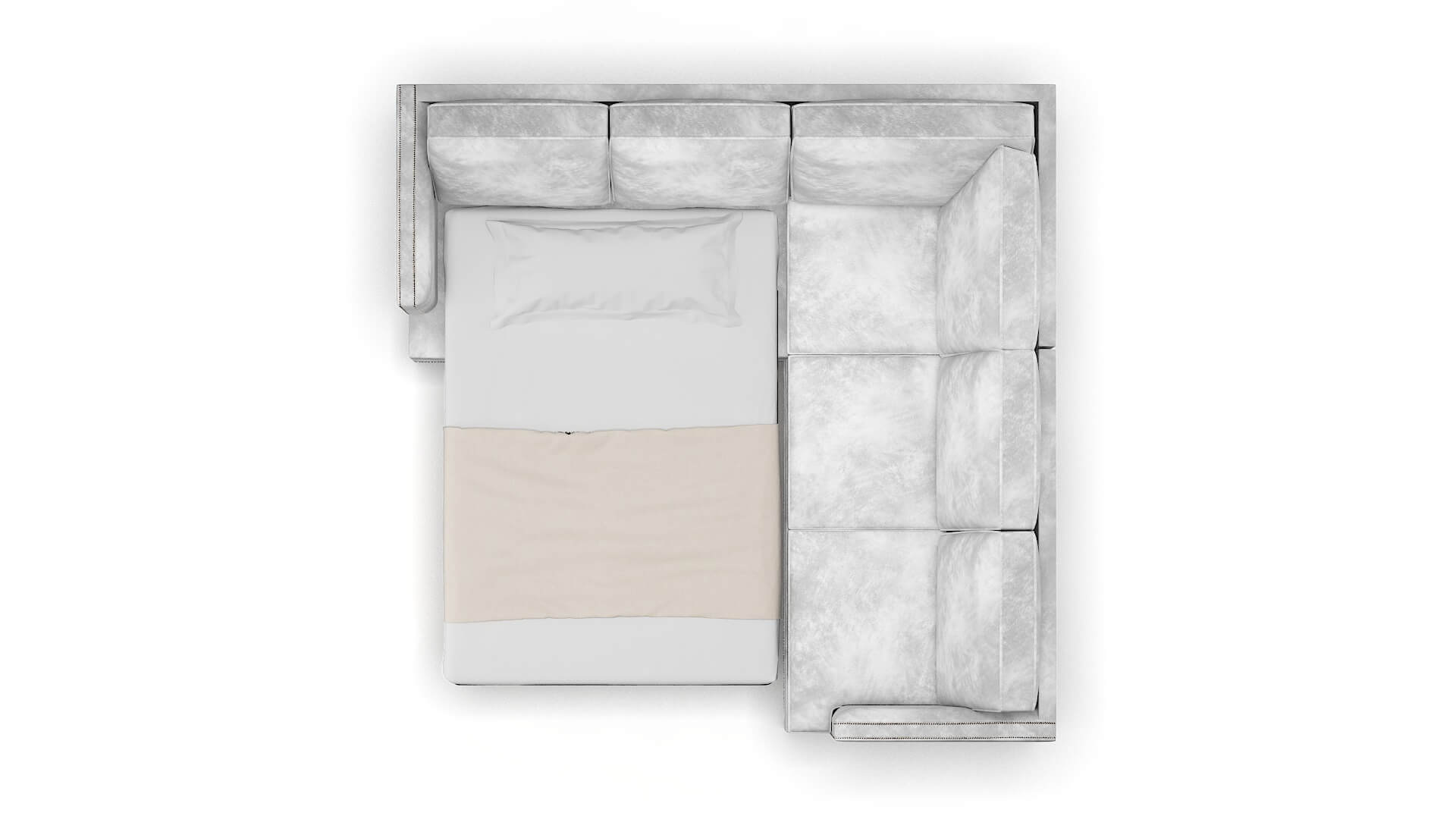 Riga Loft Snowfall Sectional Sleeper Espresso legs 3