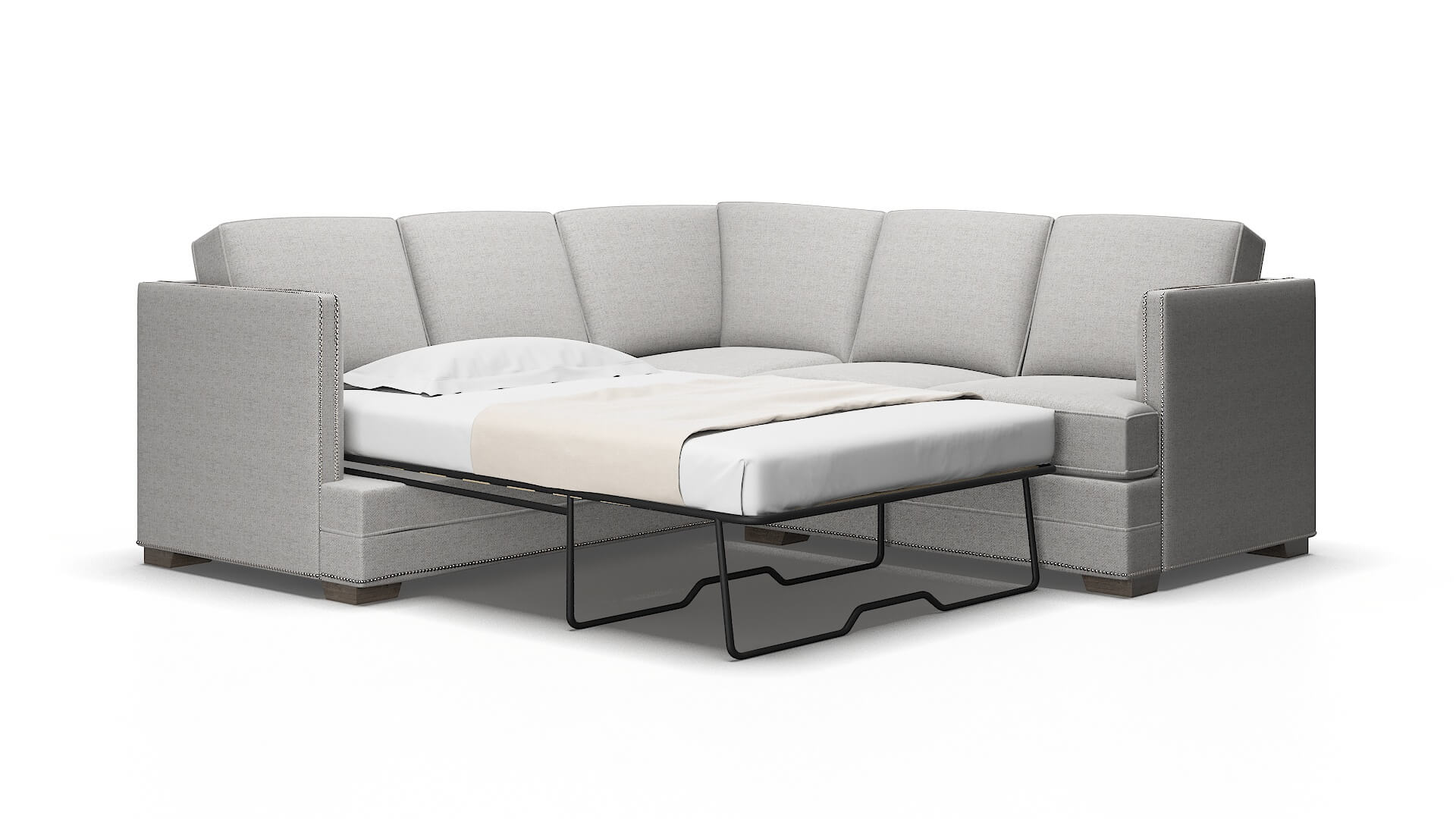Riga Malibu dove Sectional sleeper Espresso Legs  2