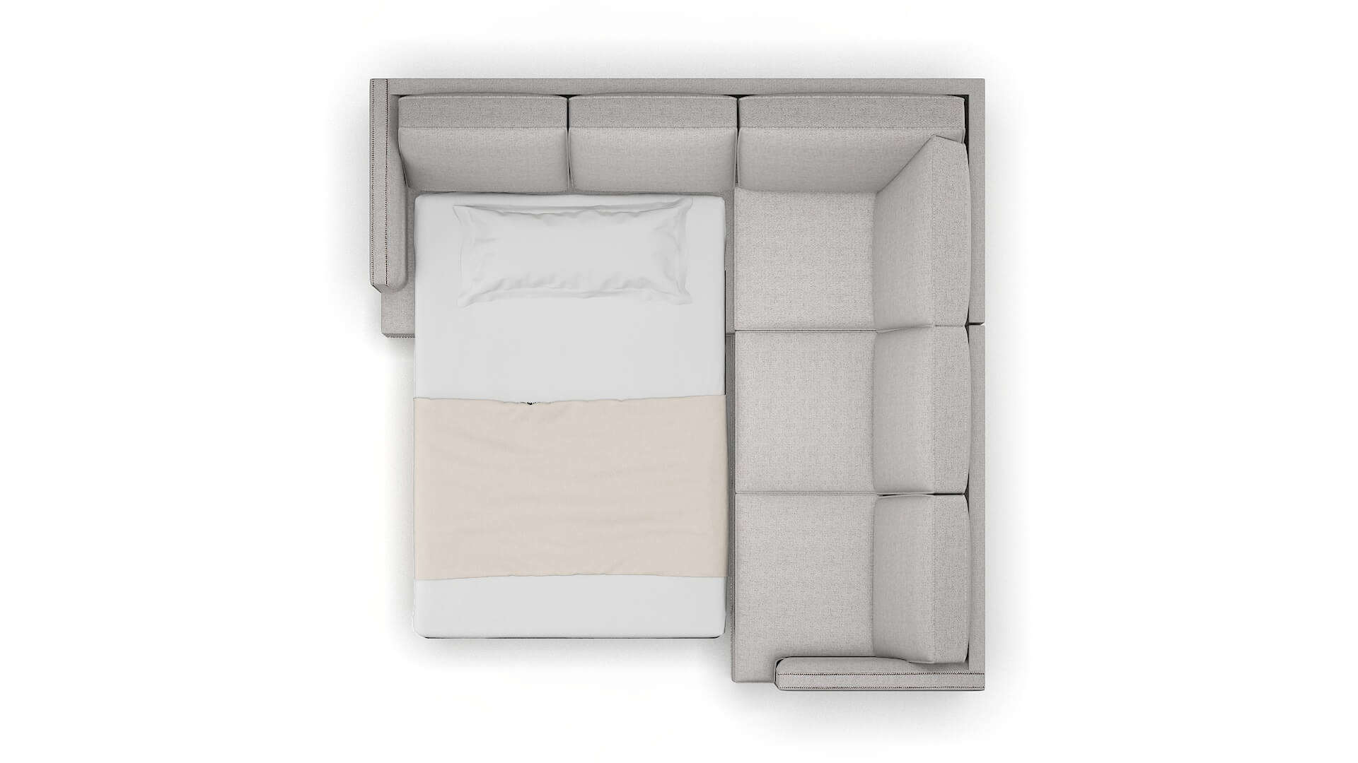 Riga Malibu Dove Sectional Sleeper Espresso legs 3