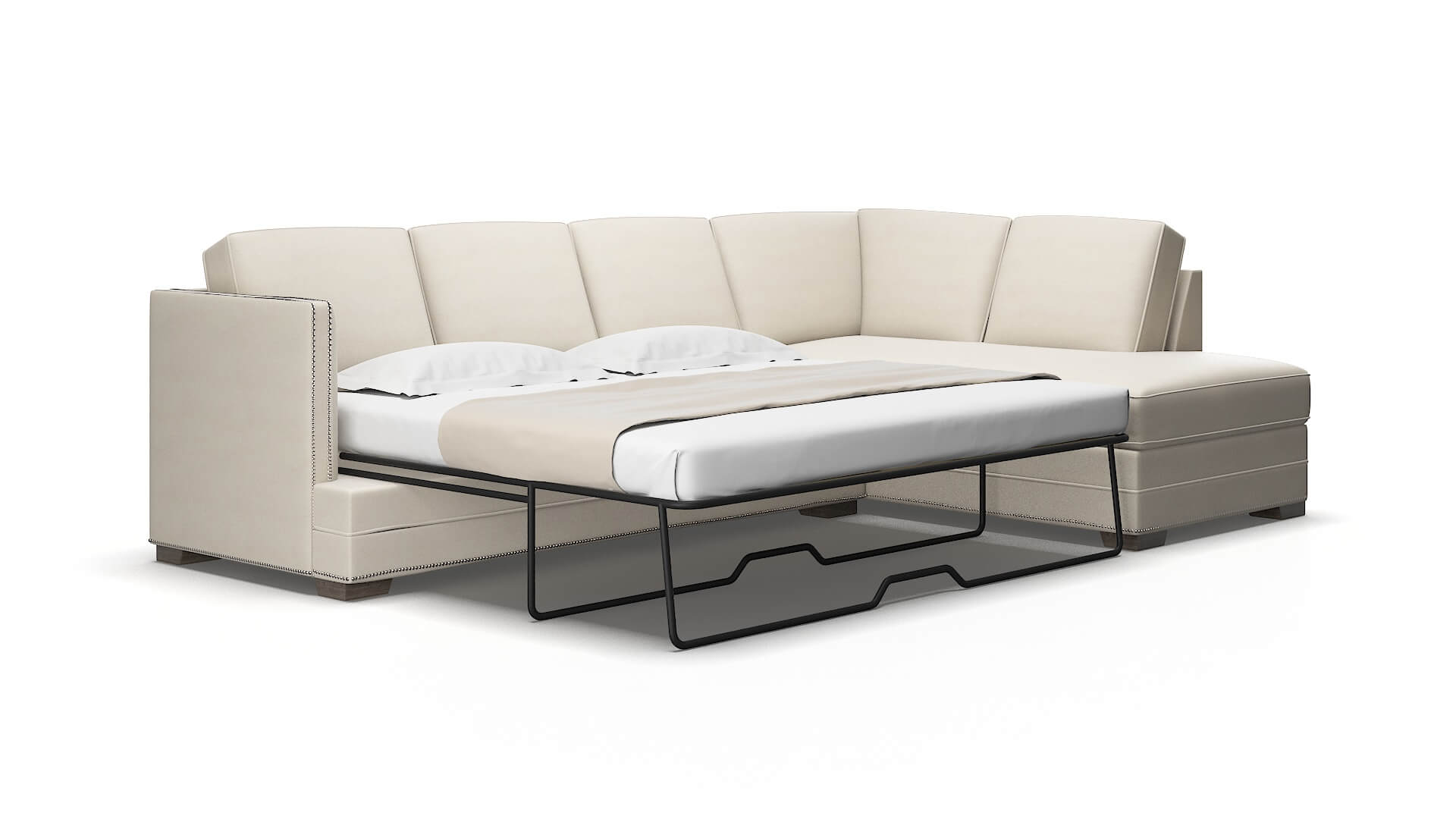 Riga Malibu linen Panel sleeper Espresso Legs  2