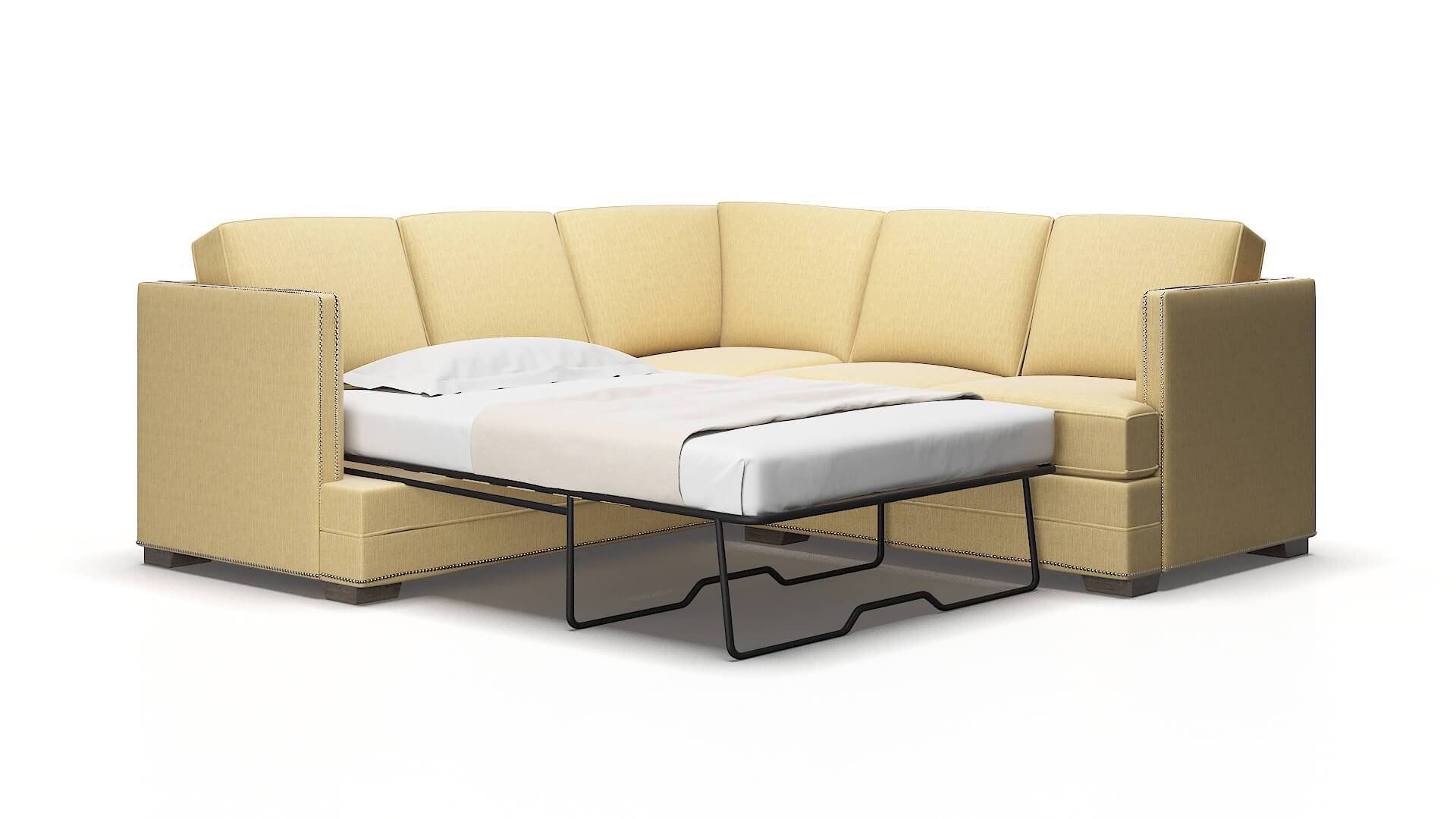 Riga Malibu maize Sectional sleeper Espresso Legs  2