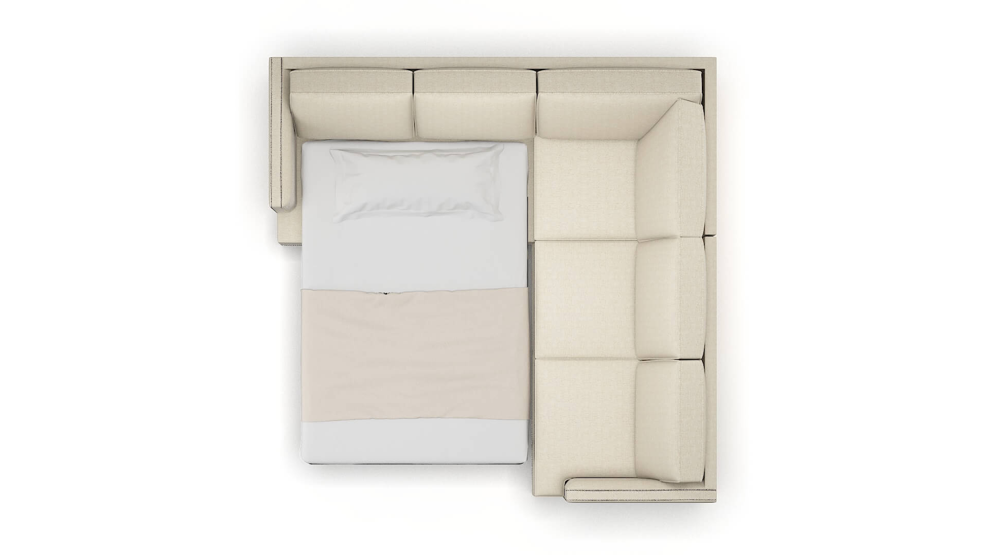 Riga Malibu Sand Sectional Sleeper Espresso legs 3