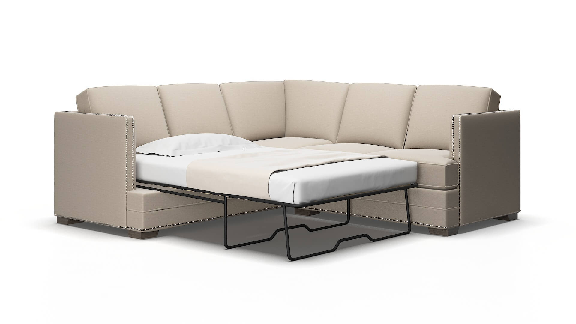 Riga Naples almond Sectional sleeper Espresso Legs  2