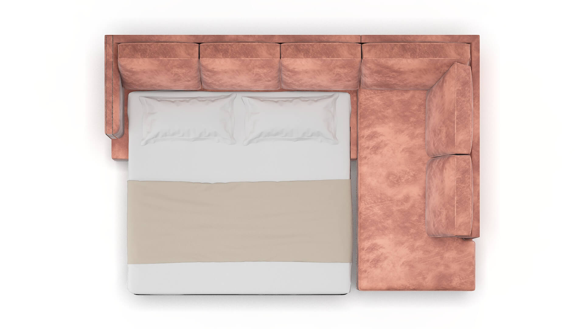 Riga Naples Blush Panel Sleeper Espresso legs 3