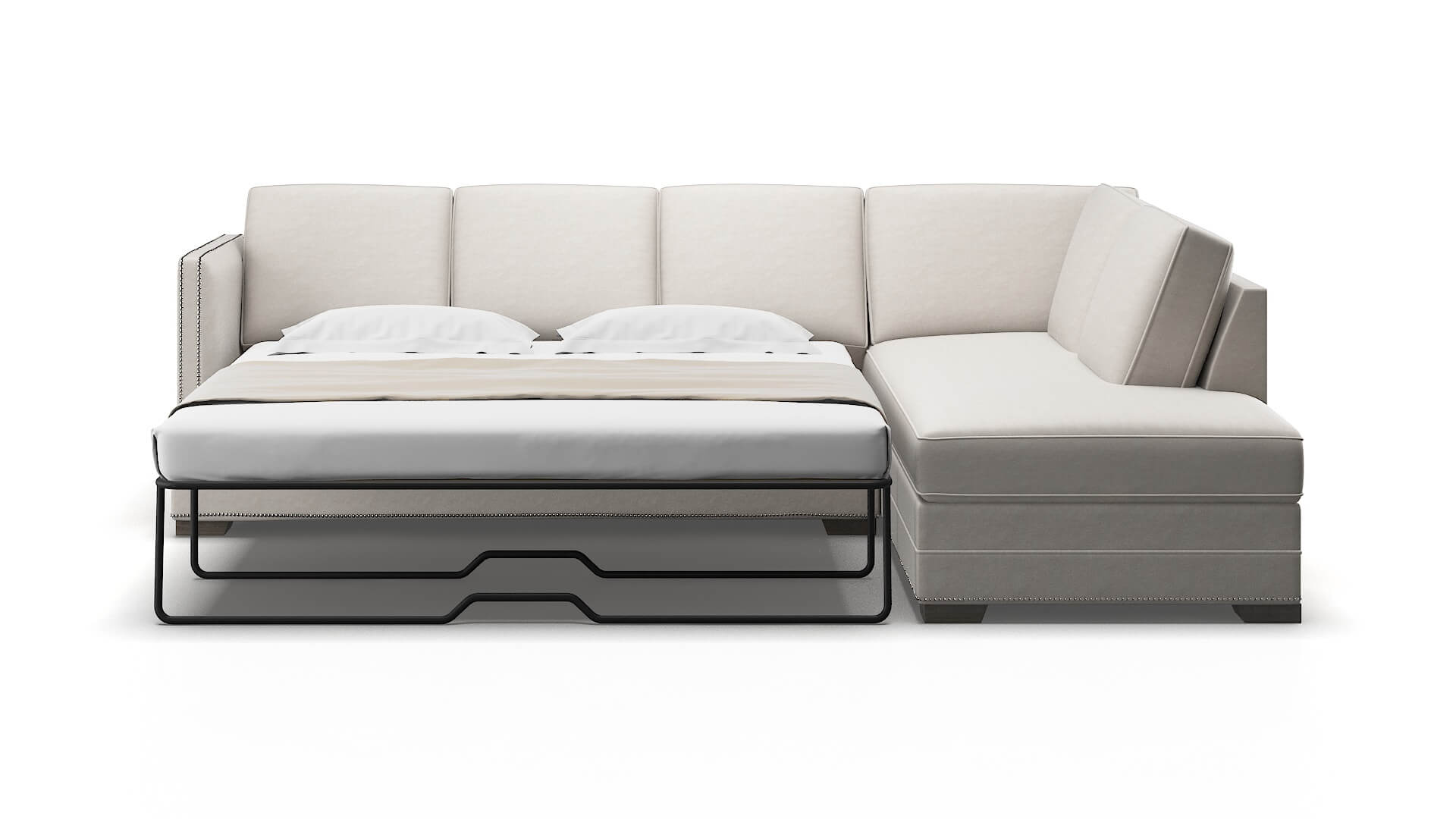 Riga Noble Grey Panel Sleeper Espresso legs 1