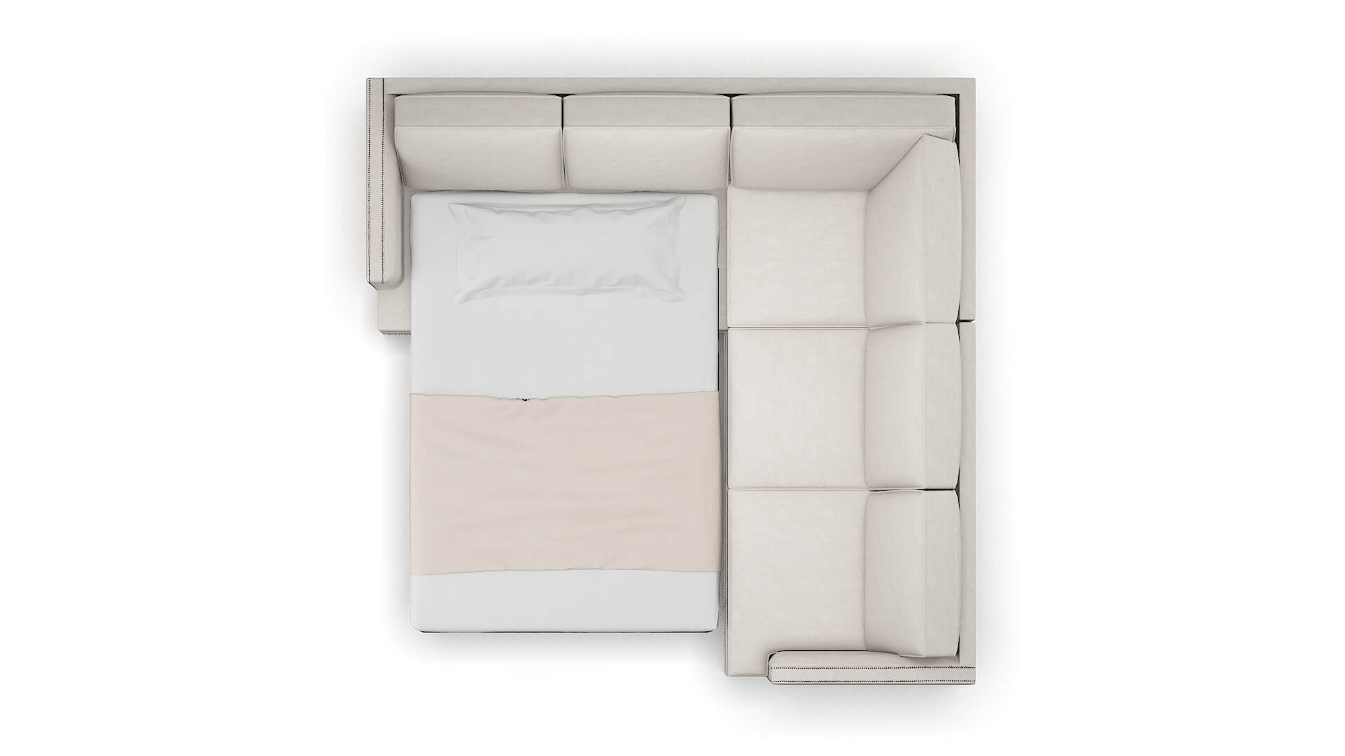 Riga Noble Grey Sectional Sleeper Espresso legs 3