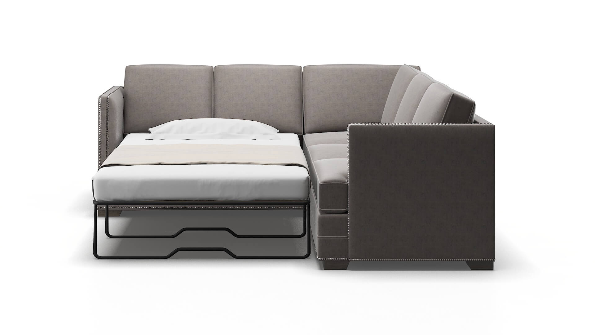 Riga Noble Otter Sectional Sleeper Espresso legs 1