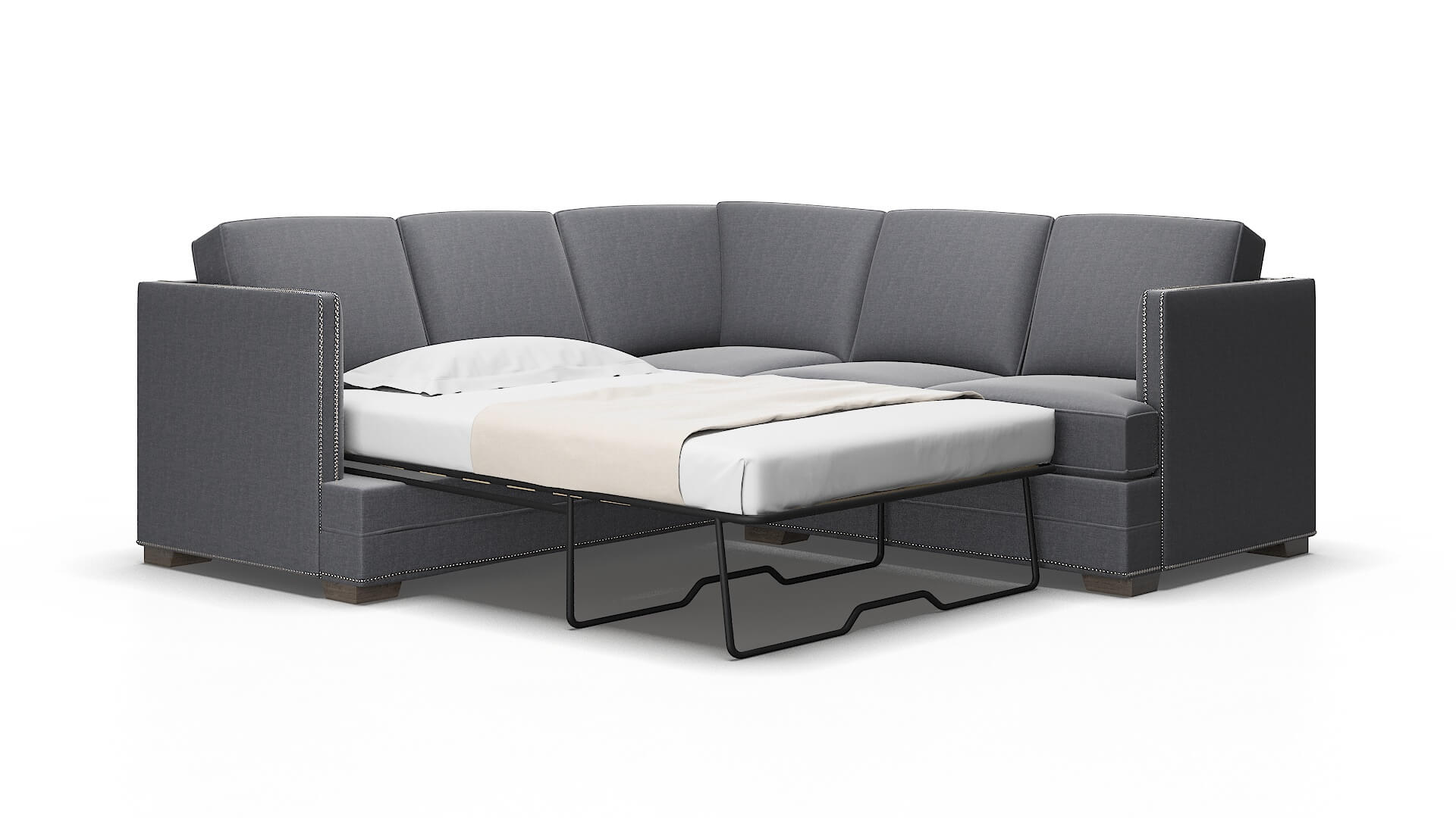 Riga Notion Graphite Sectional Sleeper Espresso legs 2