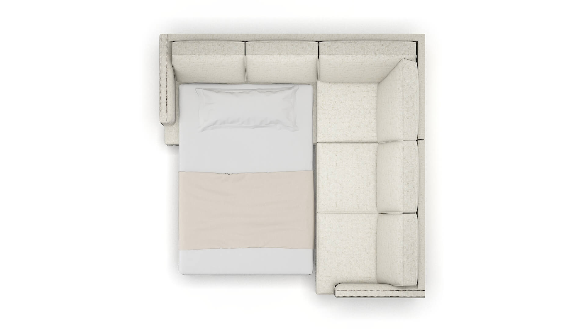 Riga Oceanside Birch Sectional Sleeper Espresso legs 3