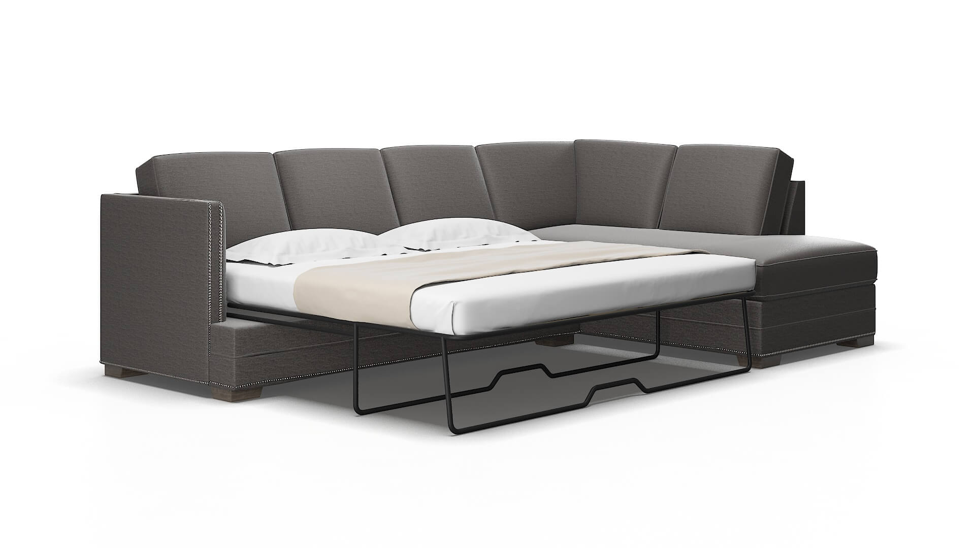 Riga Oscar charcoal Panel sleeper Espresso Legs  2