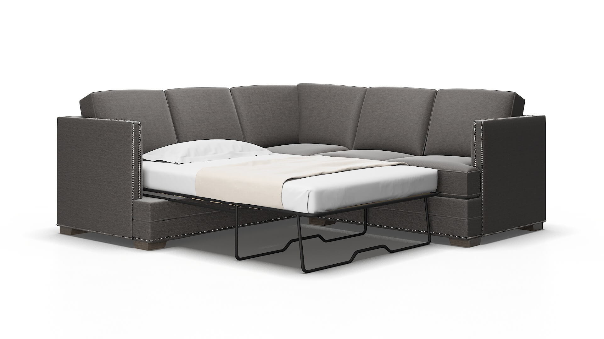 Riga Oscar charcoal Sectional sleeper Espresso Legs  2