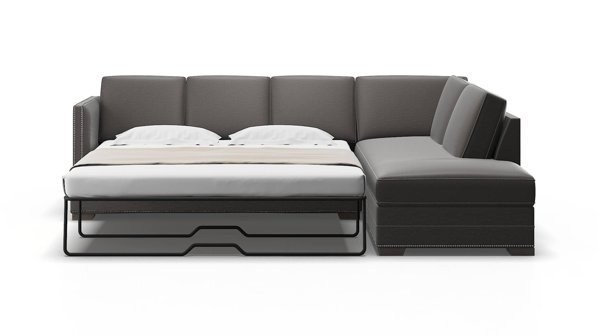Riga Oscar Grey Panel Sleeper Espresso legs 1