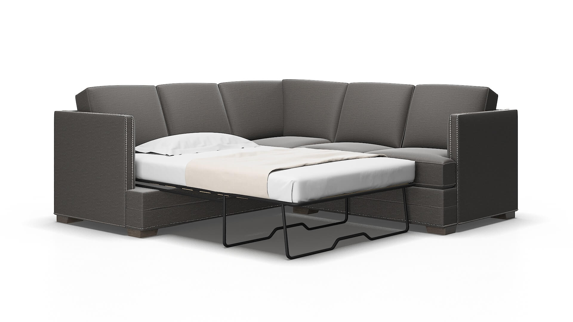 Riga Oscar grey Sectional sleeper Espresso Legs  2