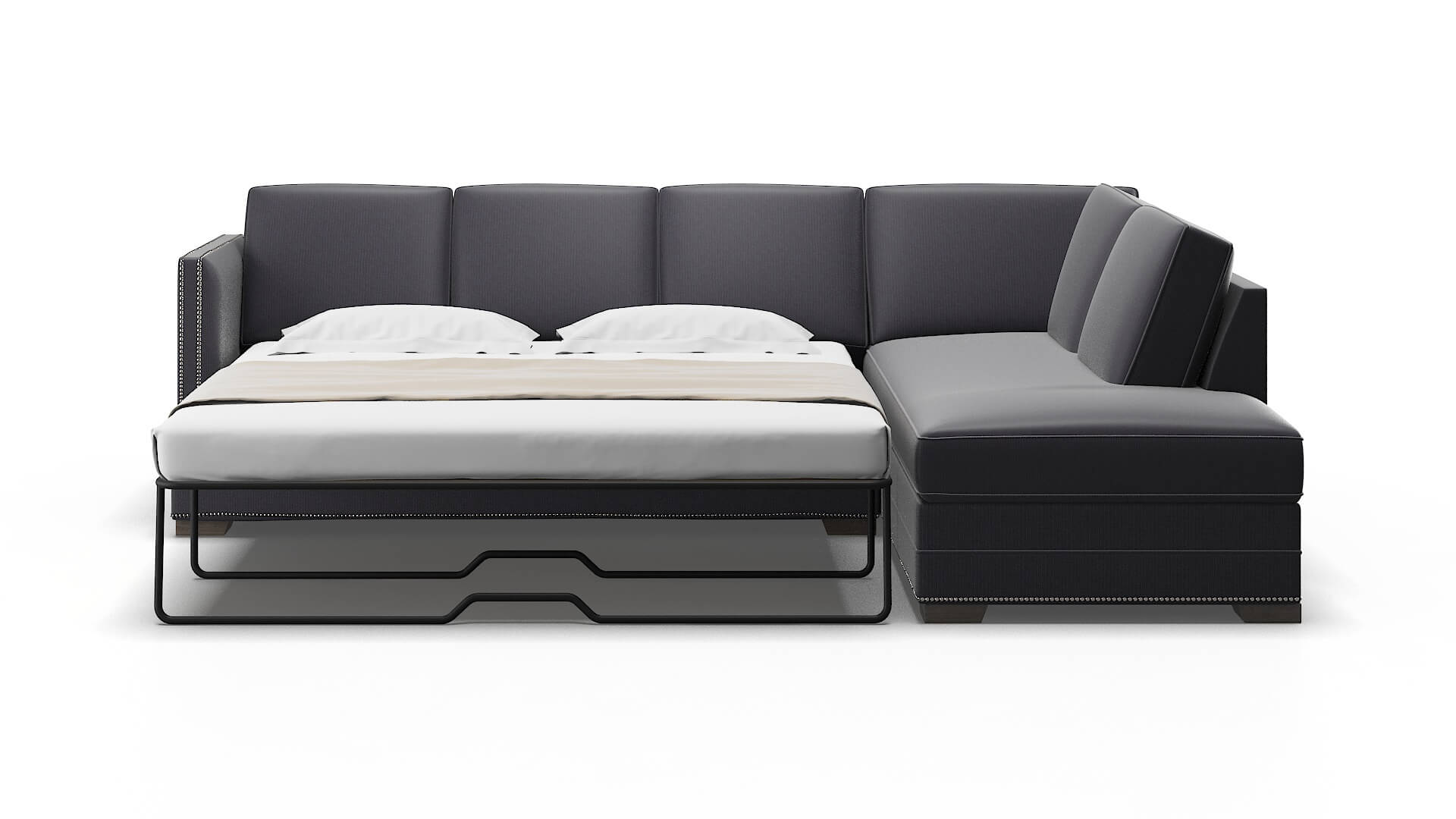 Riga Parker Charcoal Panel Sleeper Espresso legs 1