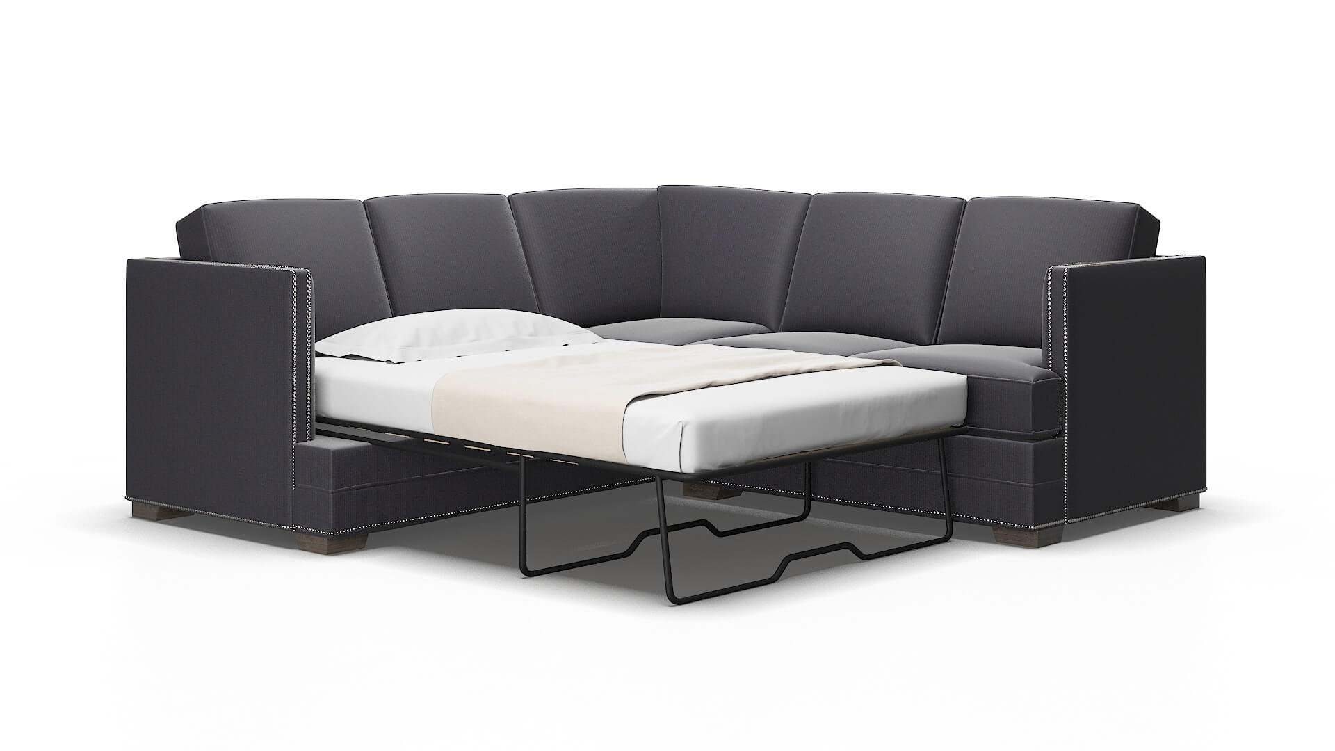 Riga Parker charcoal Sectional sleeper Espresso Legs  2