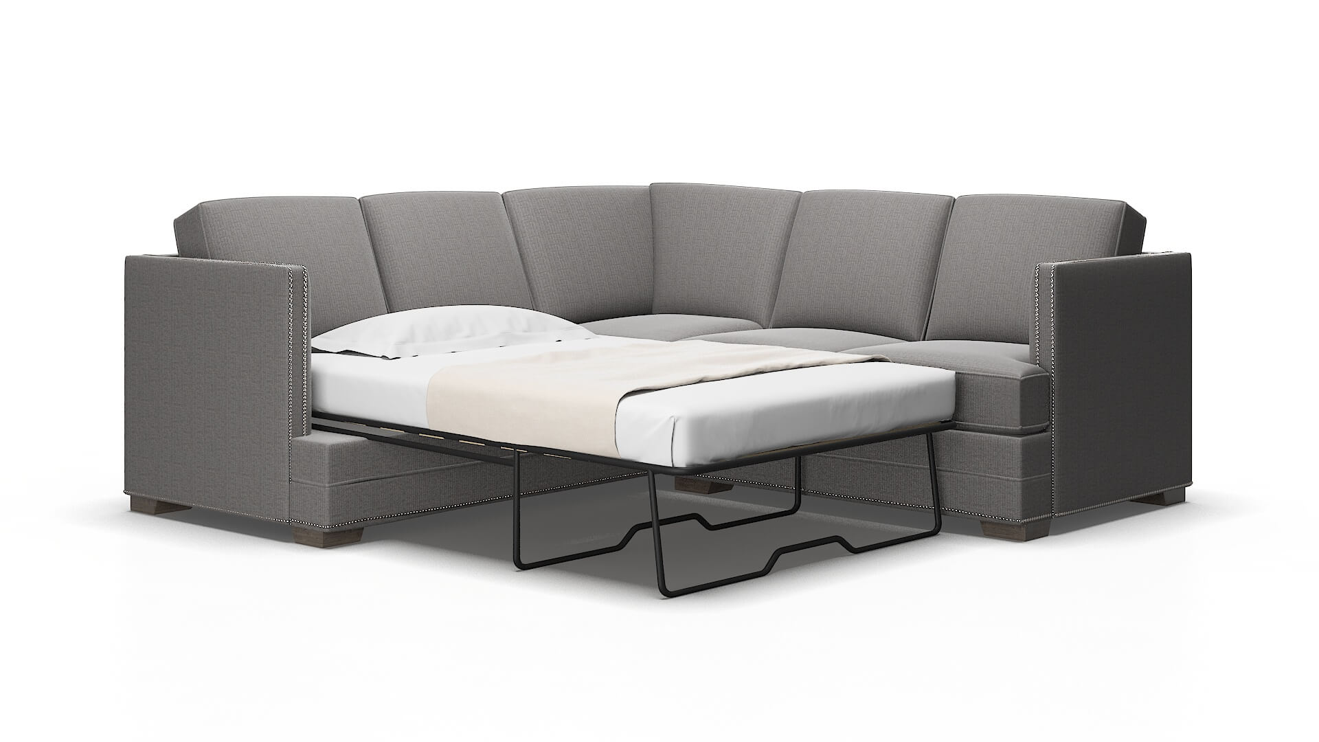 Riga Parker Graphite Sectional Sleeper Espresso legs 2