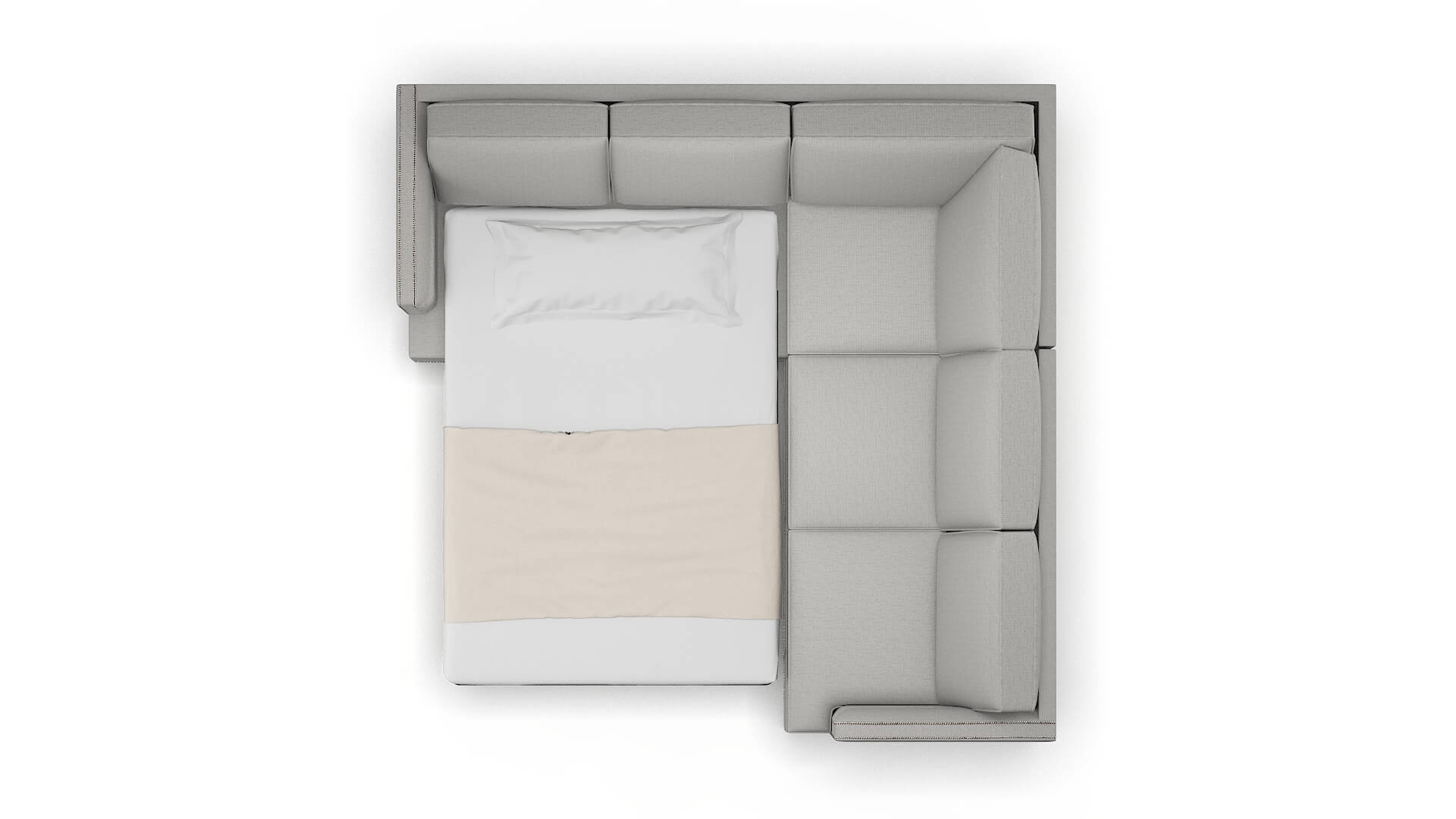 Riga Parker Silver Sectional Sleeper Espresso legs 3