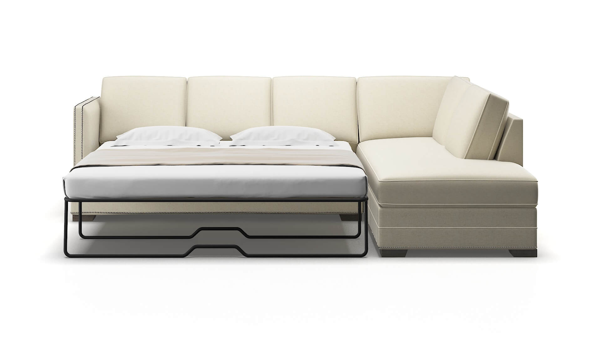 Riga Phoenix Ivory Panel Sleeper Espresso legs 1