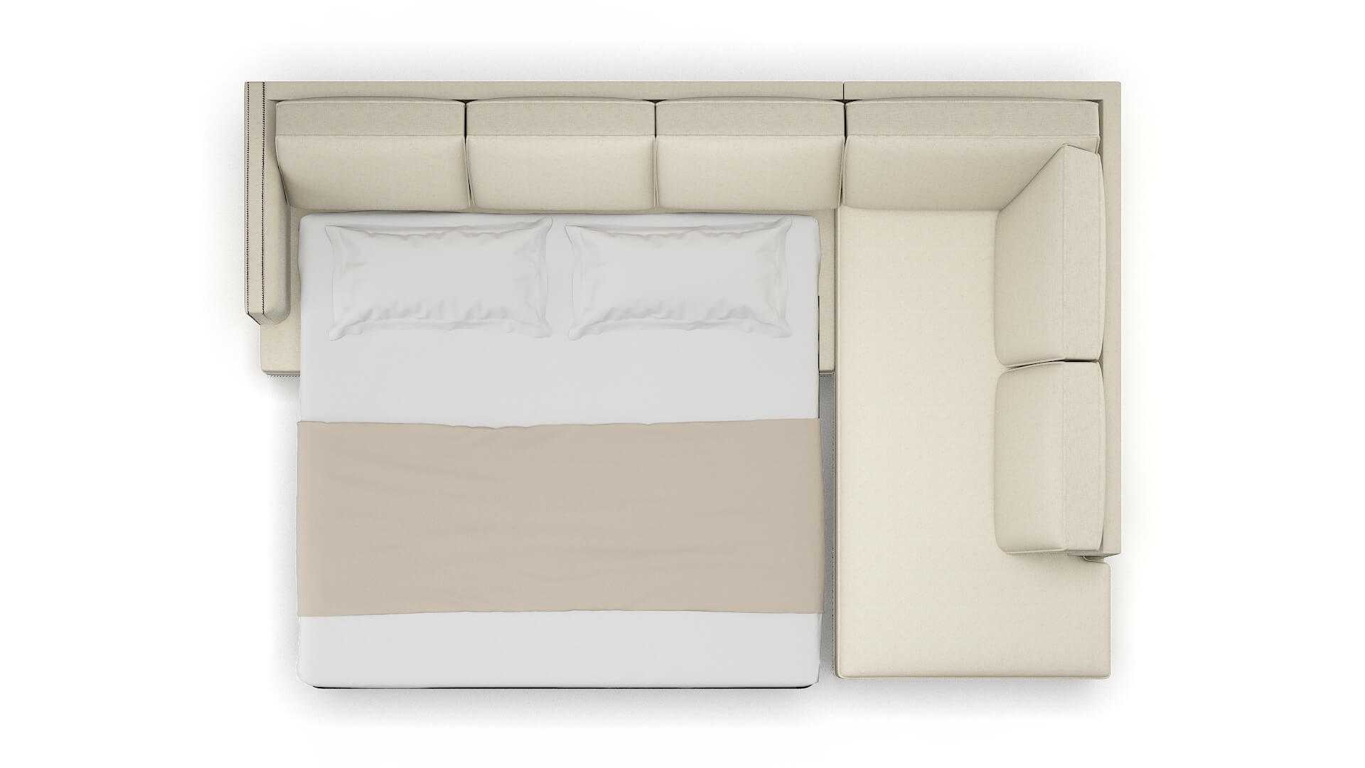 Riga Phoenix Ivory Panel Sleeper Espresso legs 3